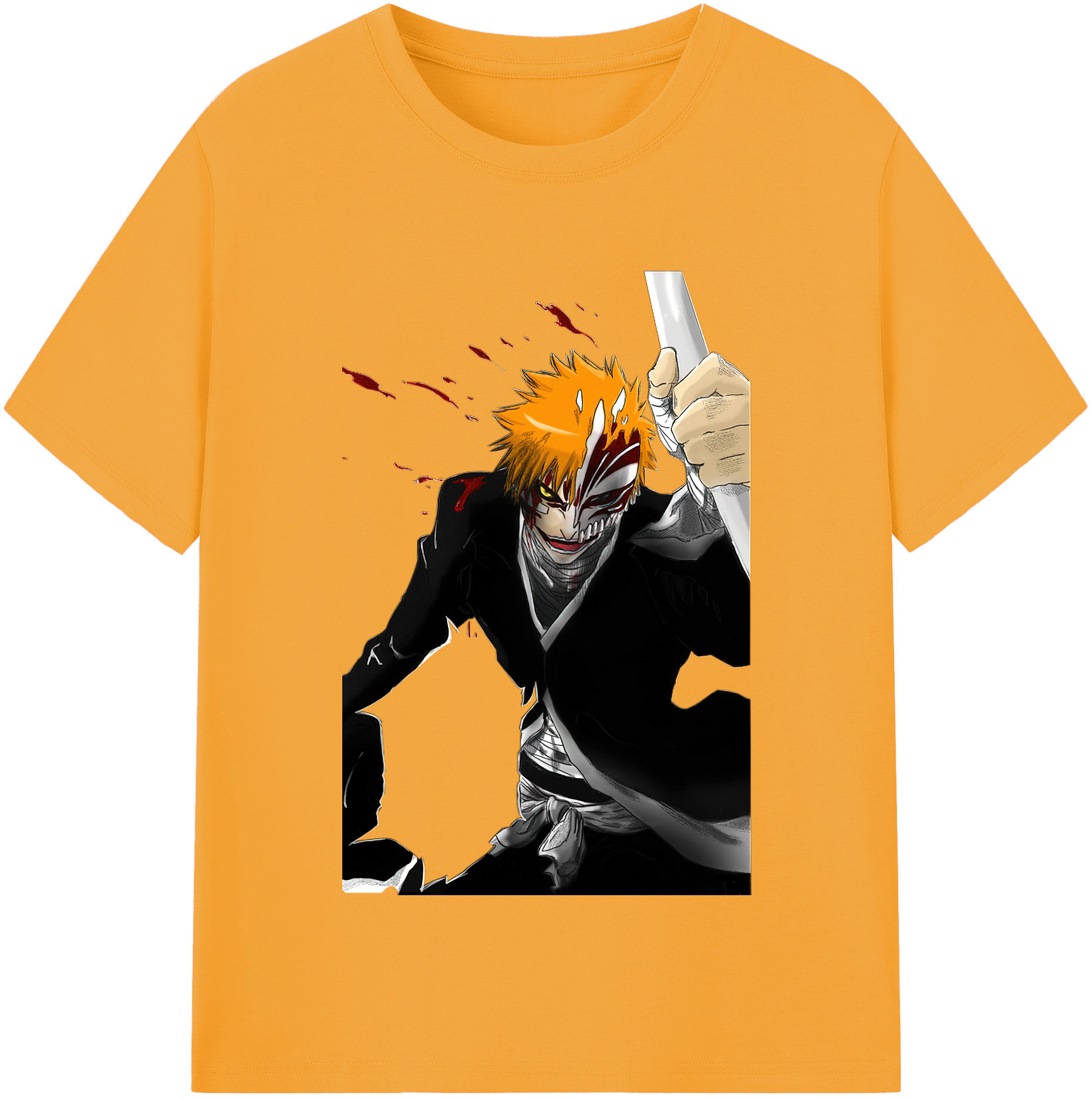 （画像用） ブリーチ 黒崎一護（くろさき いちご）BLEACH Kurosaki Ichigo レディースカジュアルプリントTシャツ（綿100％）