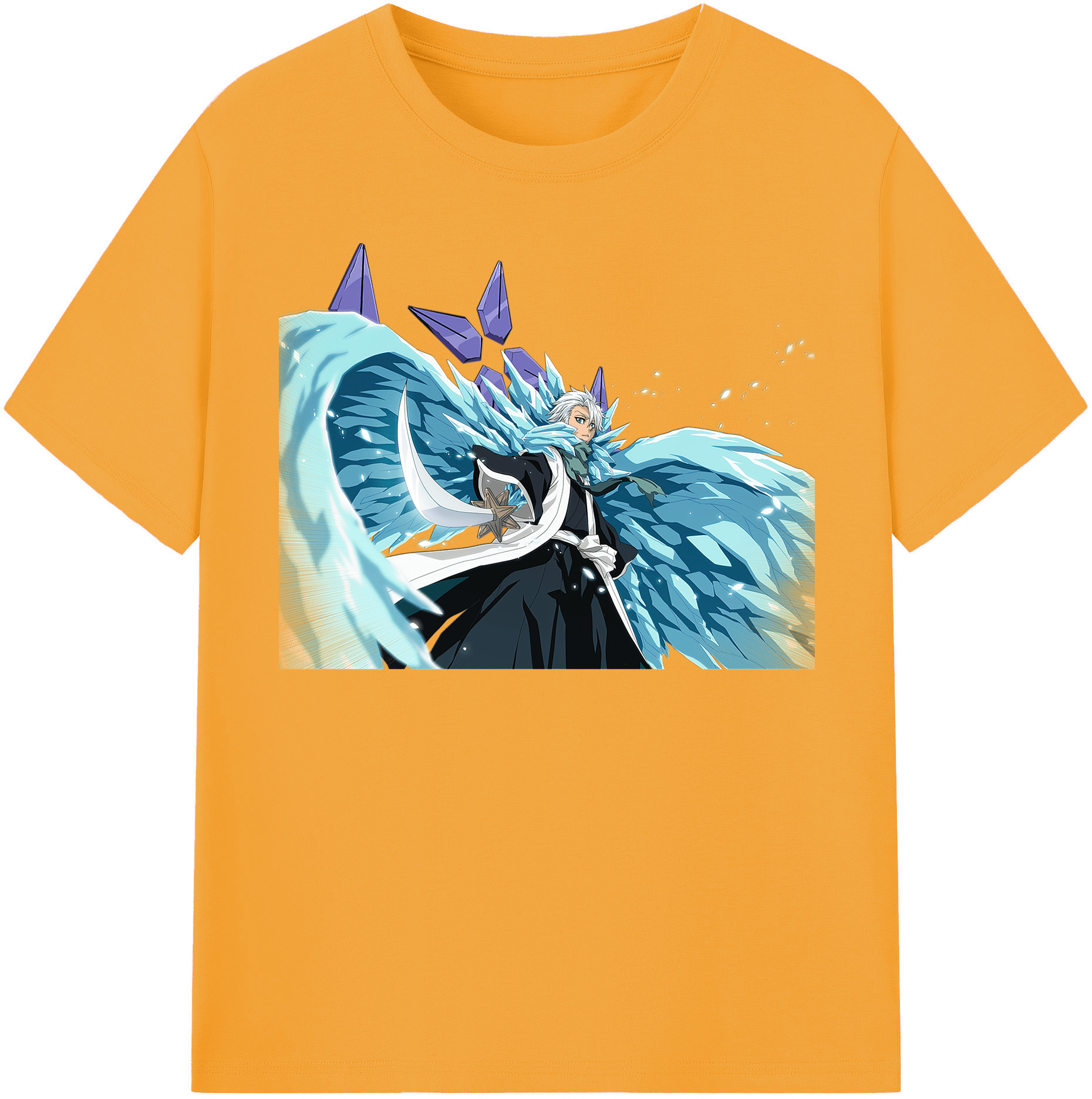 （画像用） ブリーチ 日番谷冬獅郎（ひつがや とうしろう） BLEACH Hitsugaya Toushirou レディースカジュアルプリントTシャツ（綿100％）