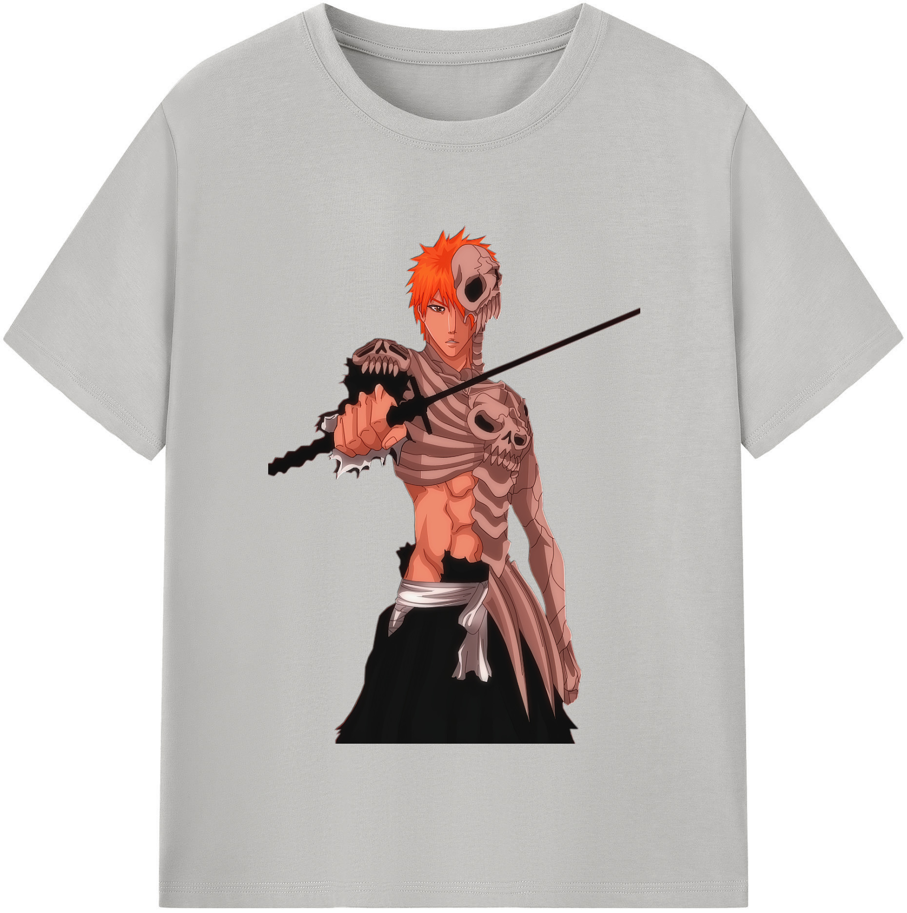（画像用） ブリーチ 黒崎一護（くろさき いちご）BLEACH Kurosaki Ichigo レディースカジュアルプリントTシャツ（綿100％）