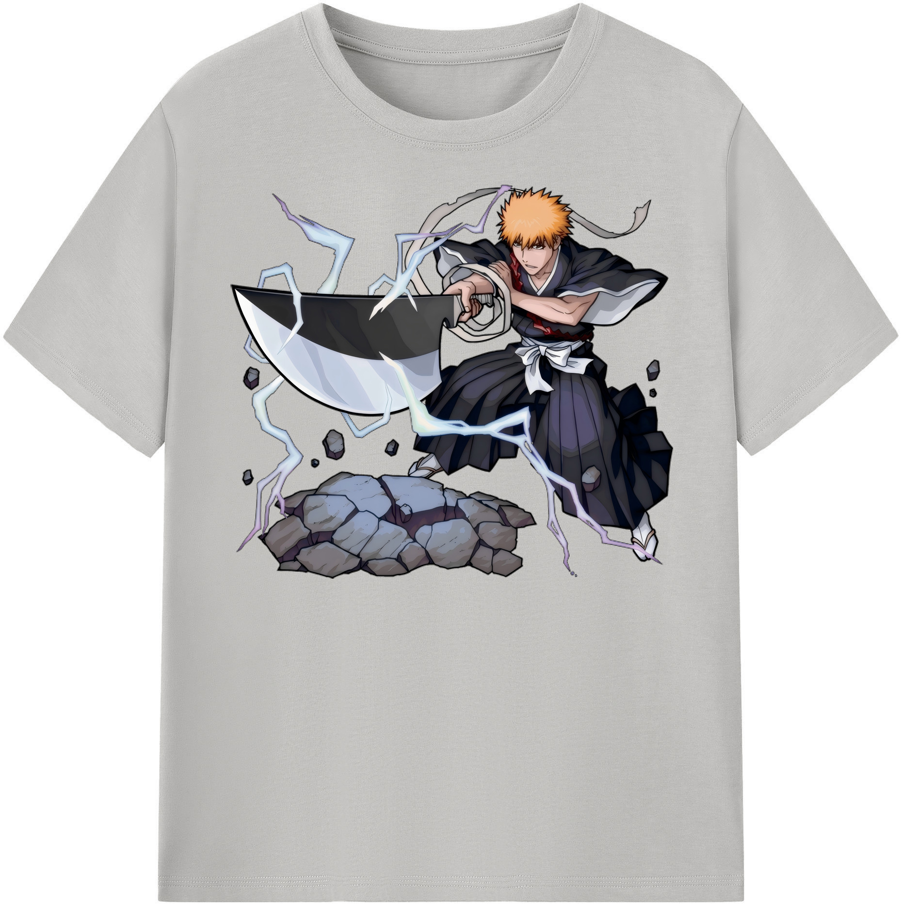 （画像用） ブリーチ 黒崎一護（くろさき いちご）BLEACH Kurosaki Ichigo レディースカジュアルプリントTシャツ（綿100％）
