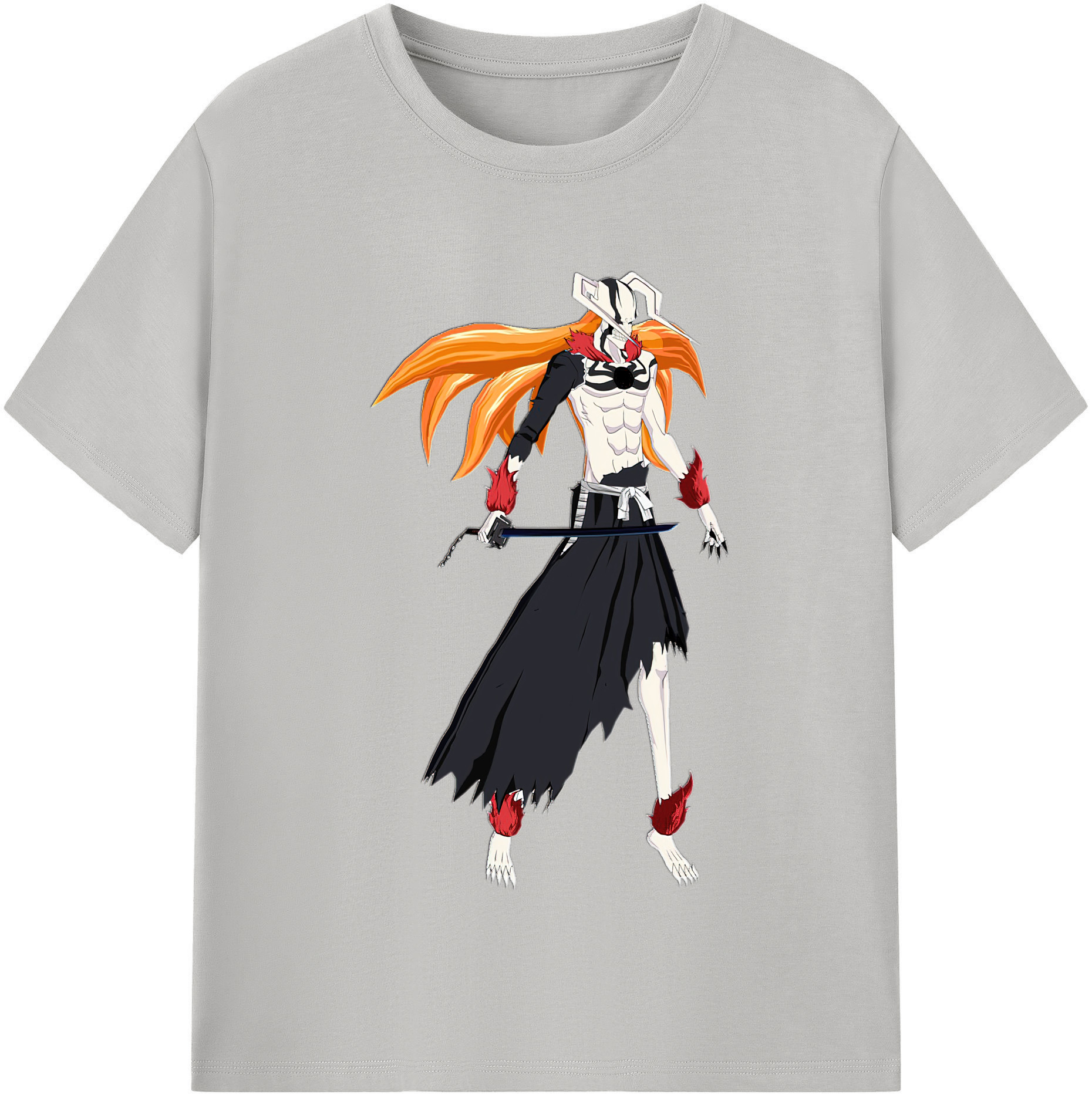 （画像用） ブリーチ 黒崎一護（くろさき いちご）BLEACH Kurosaki Ichigo レディースカジュアルプリントTシャツ（綿100％）