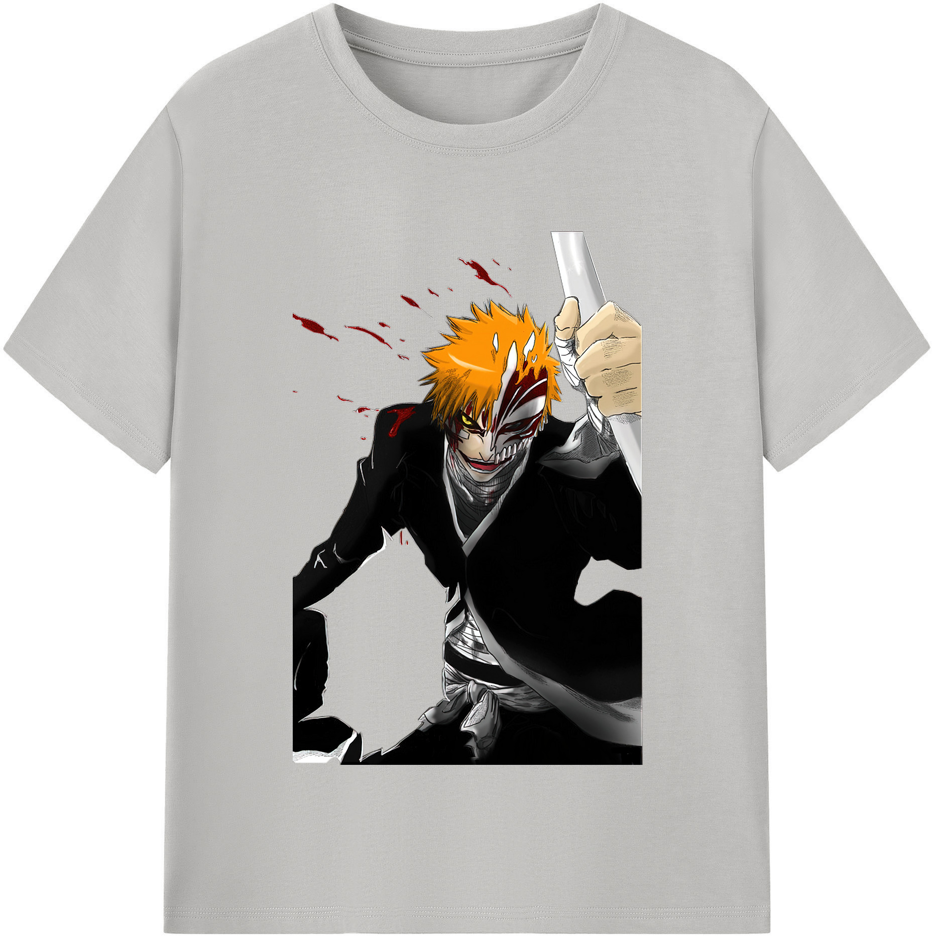 （画像用） ブリーチ 黒崎一護（くろさき いちご）BLEACH Kurosaki Ichigo レディースカジュアルプリントTシャツ（綿100％）