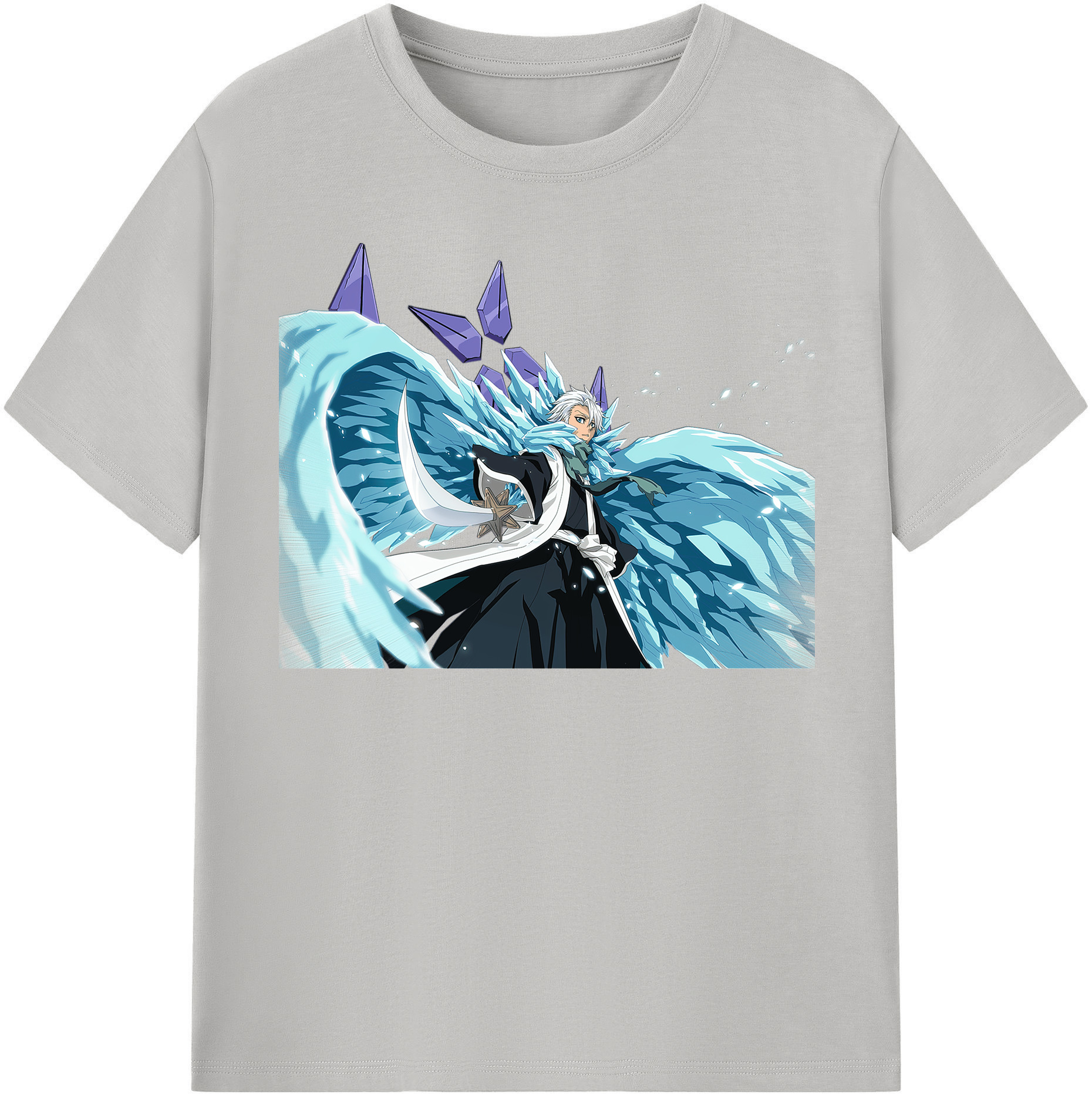 （画像用） ブリーチ 日番谷冬獅郎（ひつがや とうしろう） BLEACH Hitsugaya Toushirou レディースカジュアルプリントTシャツ（綿100％）