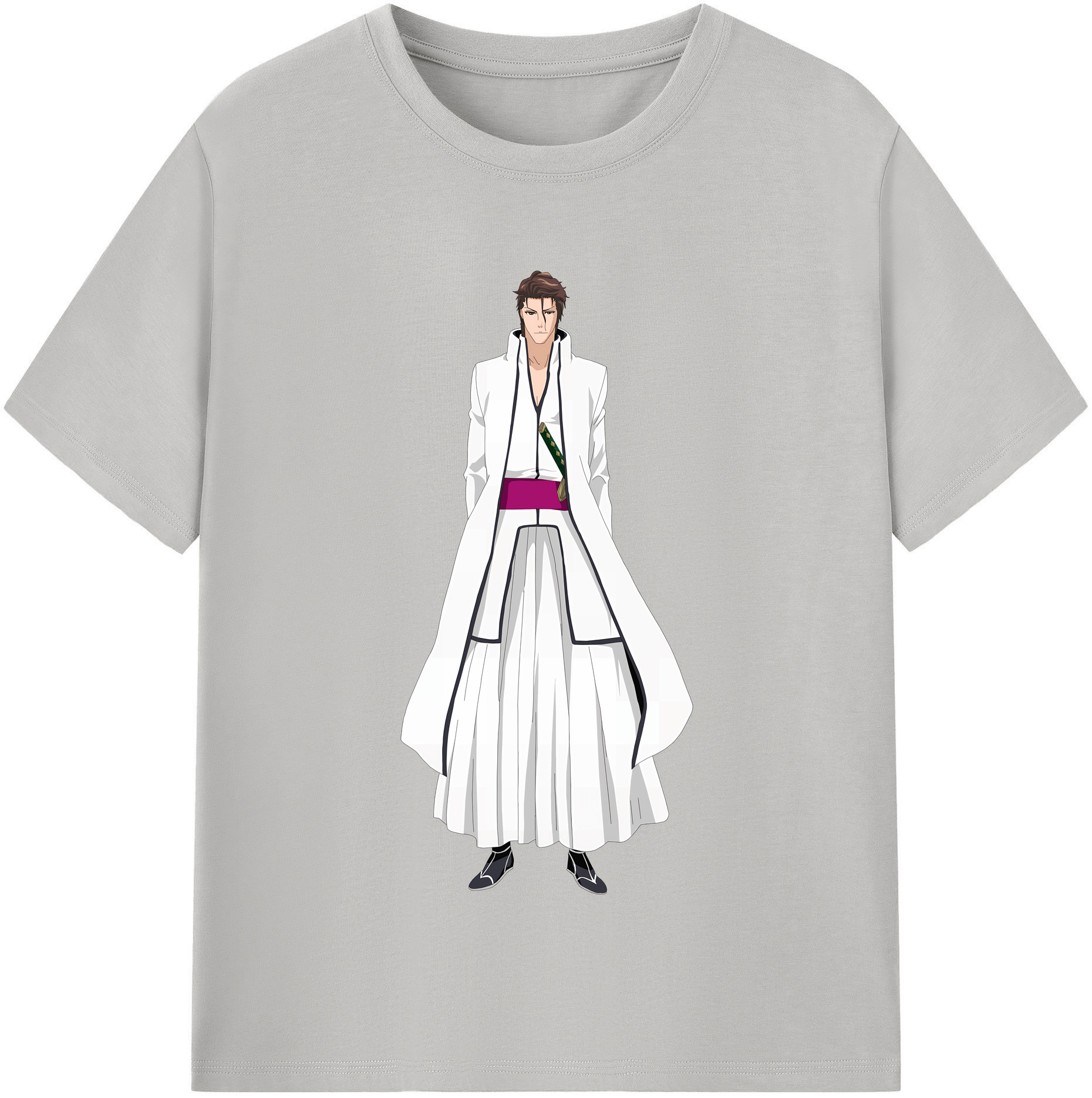 （画像用） ブリーチ 藍染 惣右介（あいぜん そうすけ） BLEACH Aizen Sousuke レディースカジュアルプリントTシャツ（綿100％）