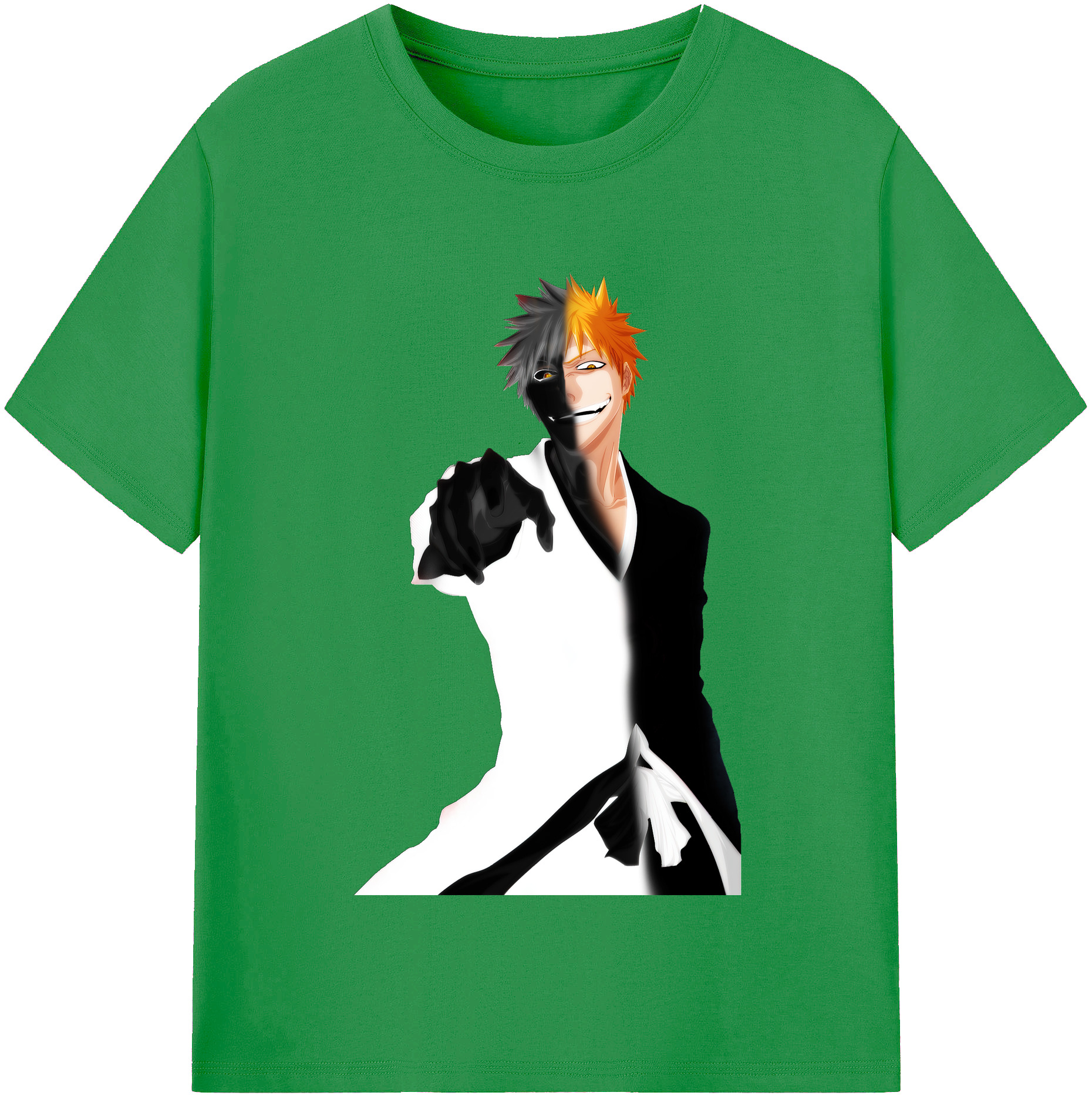 （画像用） ブリーチ 黒崎一護（くろさき いちご）BLEACH Kurosaki Ichigo レディースカジュアルプリントTシャツ（綿100％）