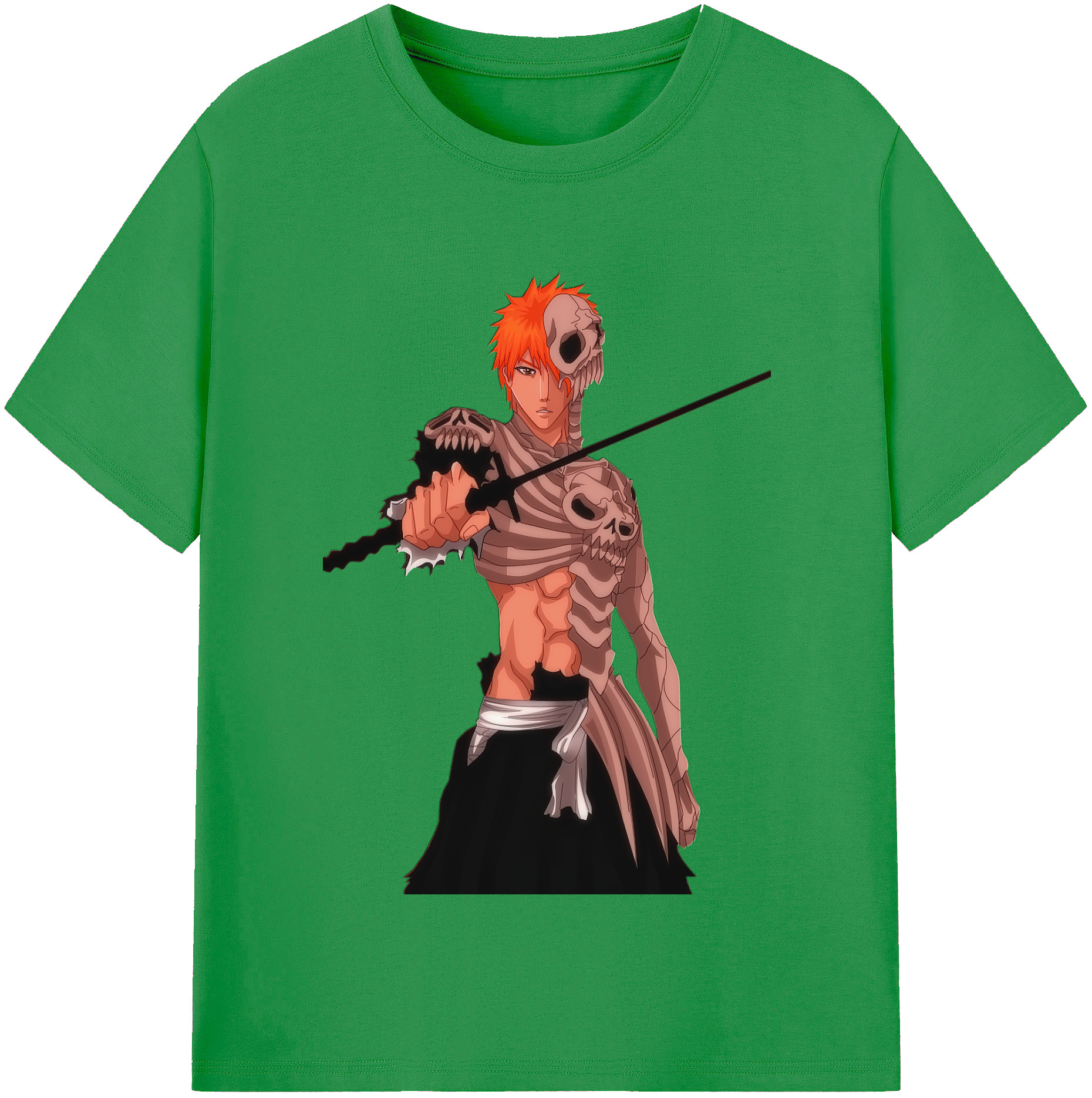 （画像用） ブリーチ 黒崎一護（くろさき いちご）BLEACH Kurosaki Ichigo レディースカジュアルプリントTシャツ（綿100％）