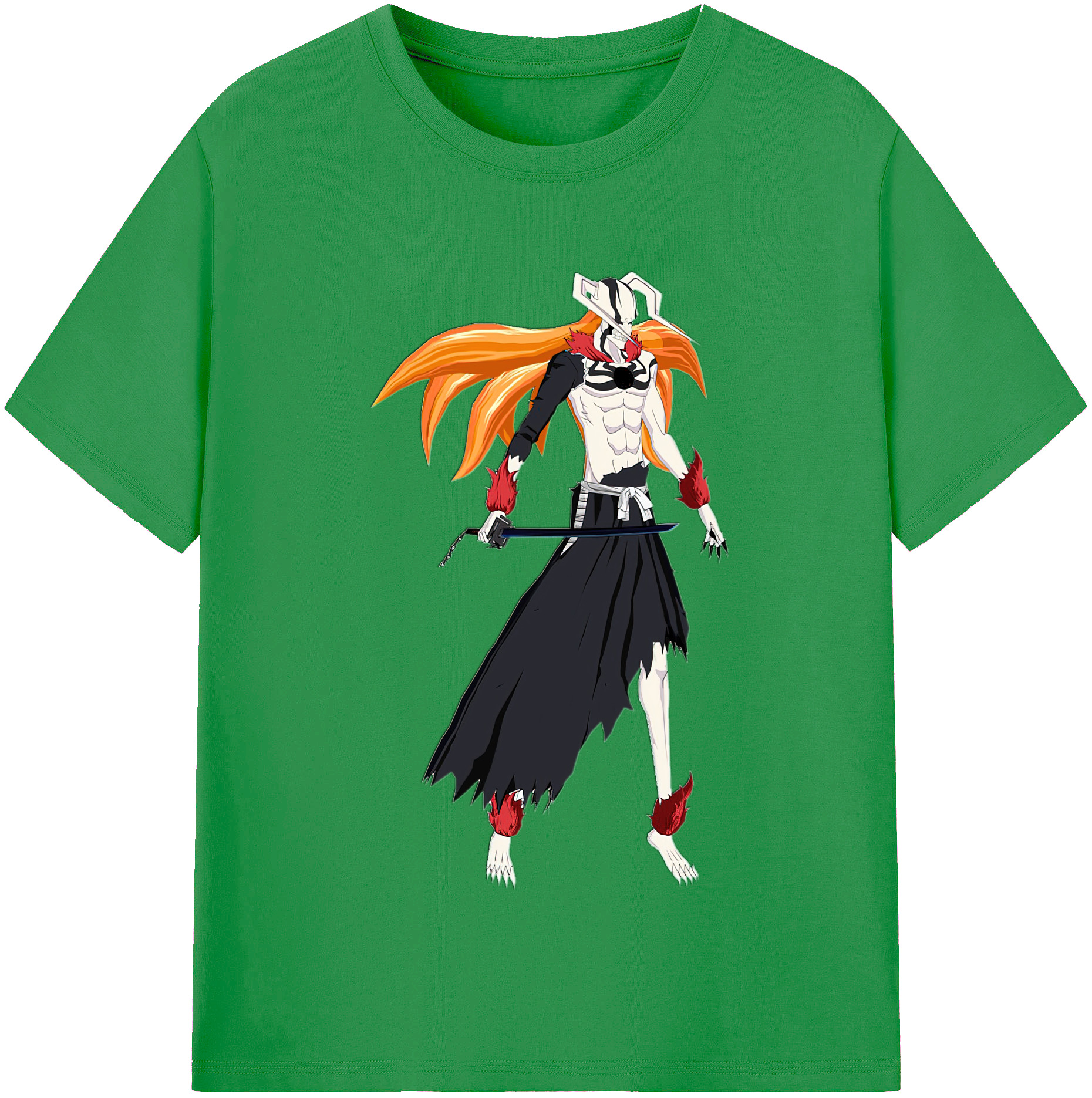 （画像用） ブリーチ 黒崎一護（くろさき いちご）BLEACH Kurosaki Ichigo レディースカジュアルプリントTシャツ（綿100％）