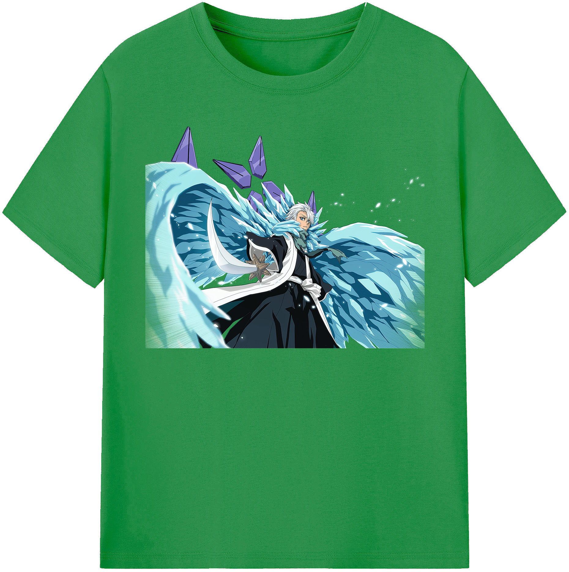 （画像用） ブリーチ 日番谷冬獅郎（ひつがや とうしろう） BLEACH Hitsugaya Toushirou レディースカジュアルプリントTシャツ（綿100％）
