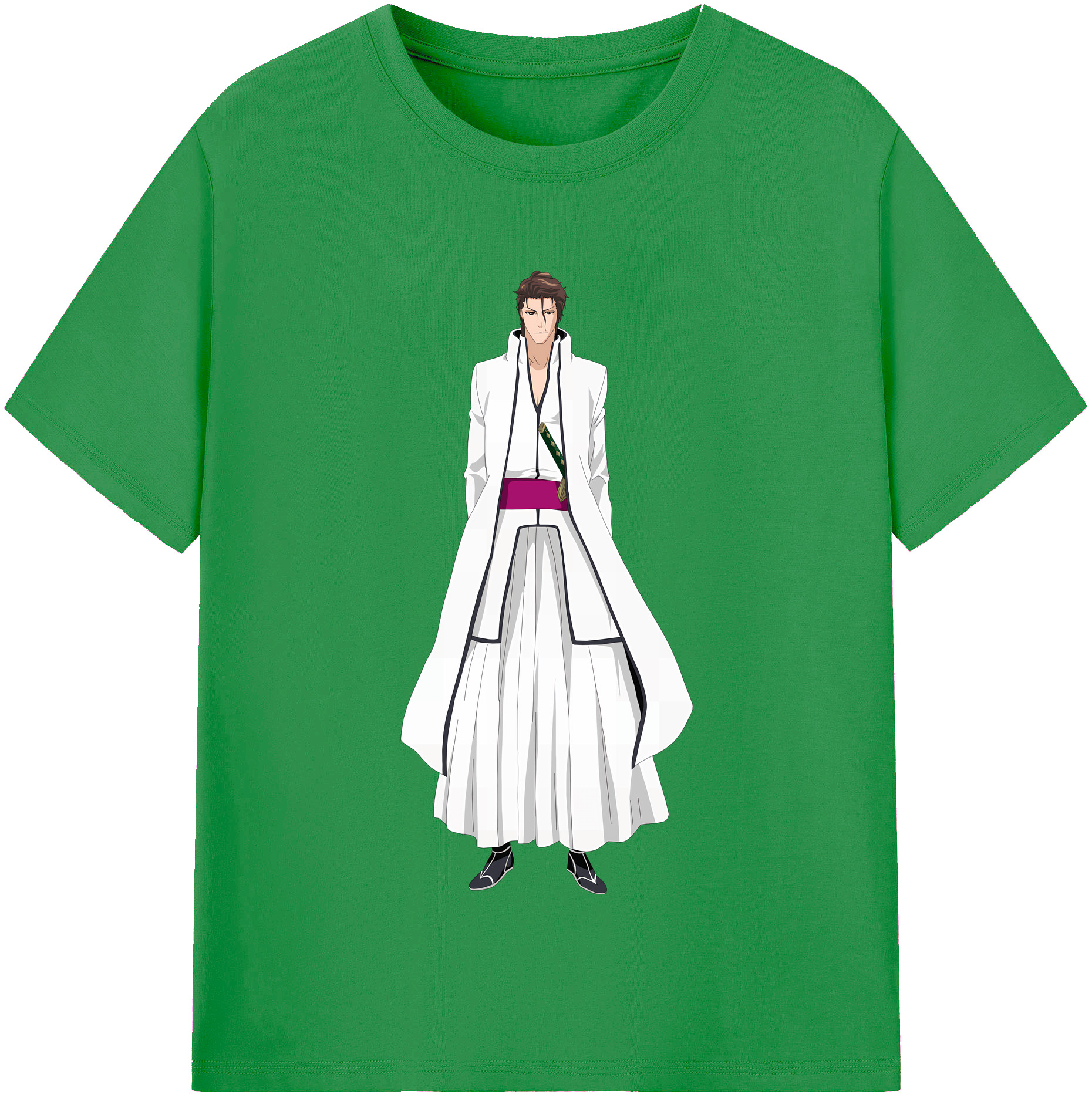（画像用） ブリーチ 藍染 惣右介（あいぜん そうすけ） BLEACH Aizen Sousuke レディースカジュアルプリントTシャツ（綿100％）