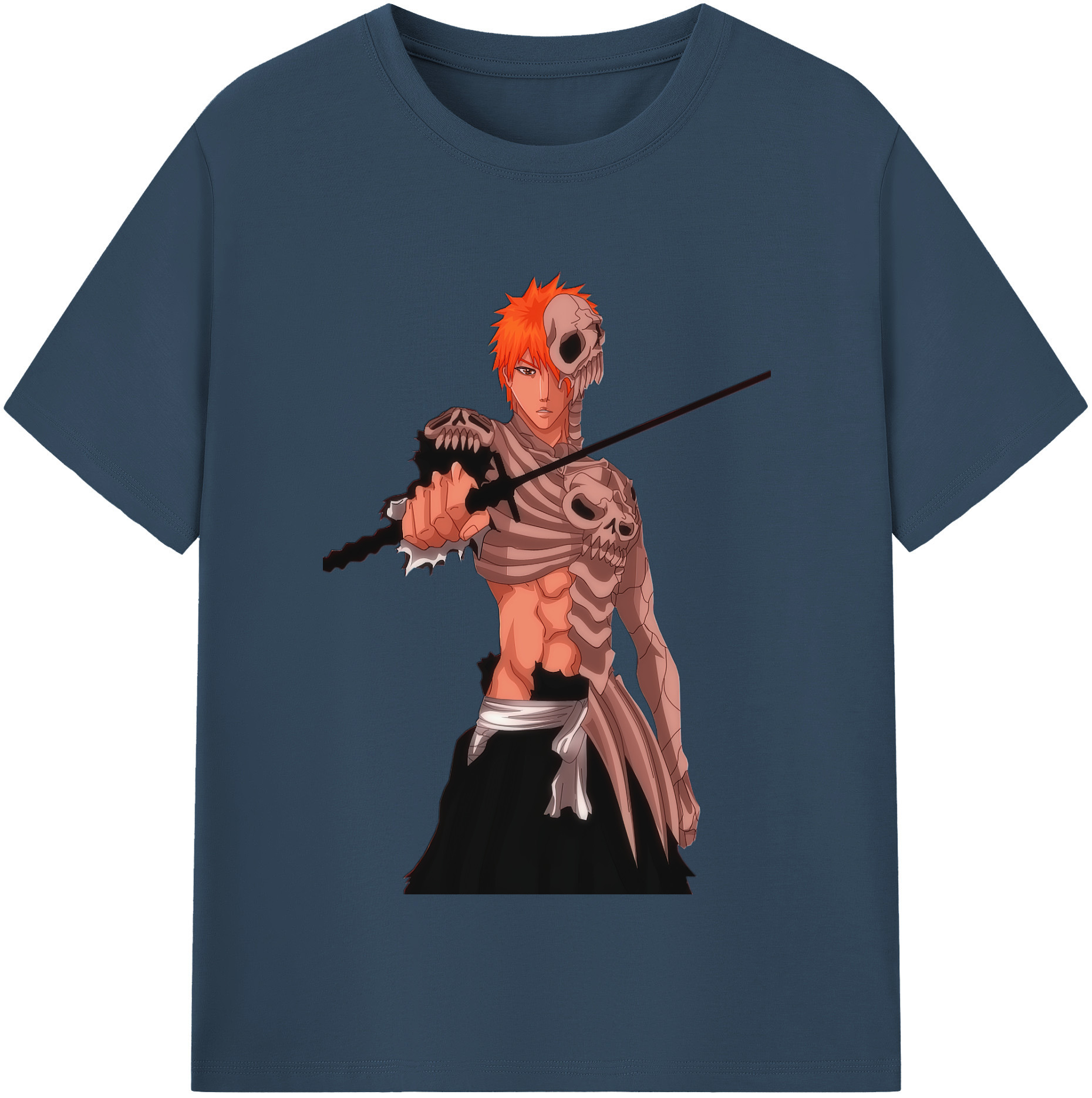 （画像用） ブリーチ 黒崎一護（くろさき いちご）BLEACH Kurosaki Ichigo レディースカジュアルプリントTシャツ（綿100％）