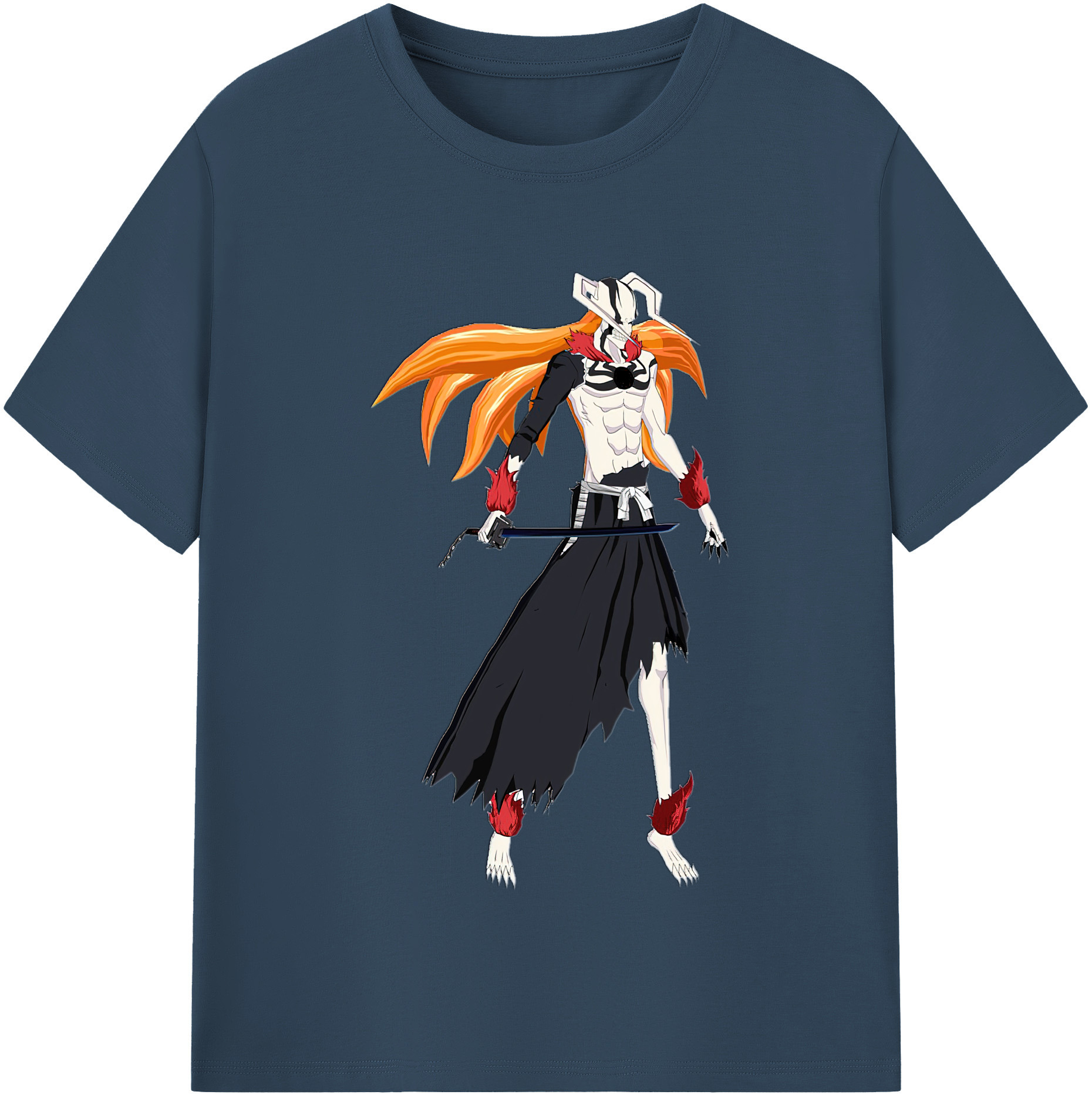 （画像用） ブリーチ 黒崎一護（くろさき いちご）BLEACH Kurosaki Ichigo レディースカジュアルプリントTシャツ（綿100％）
