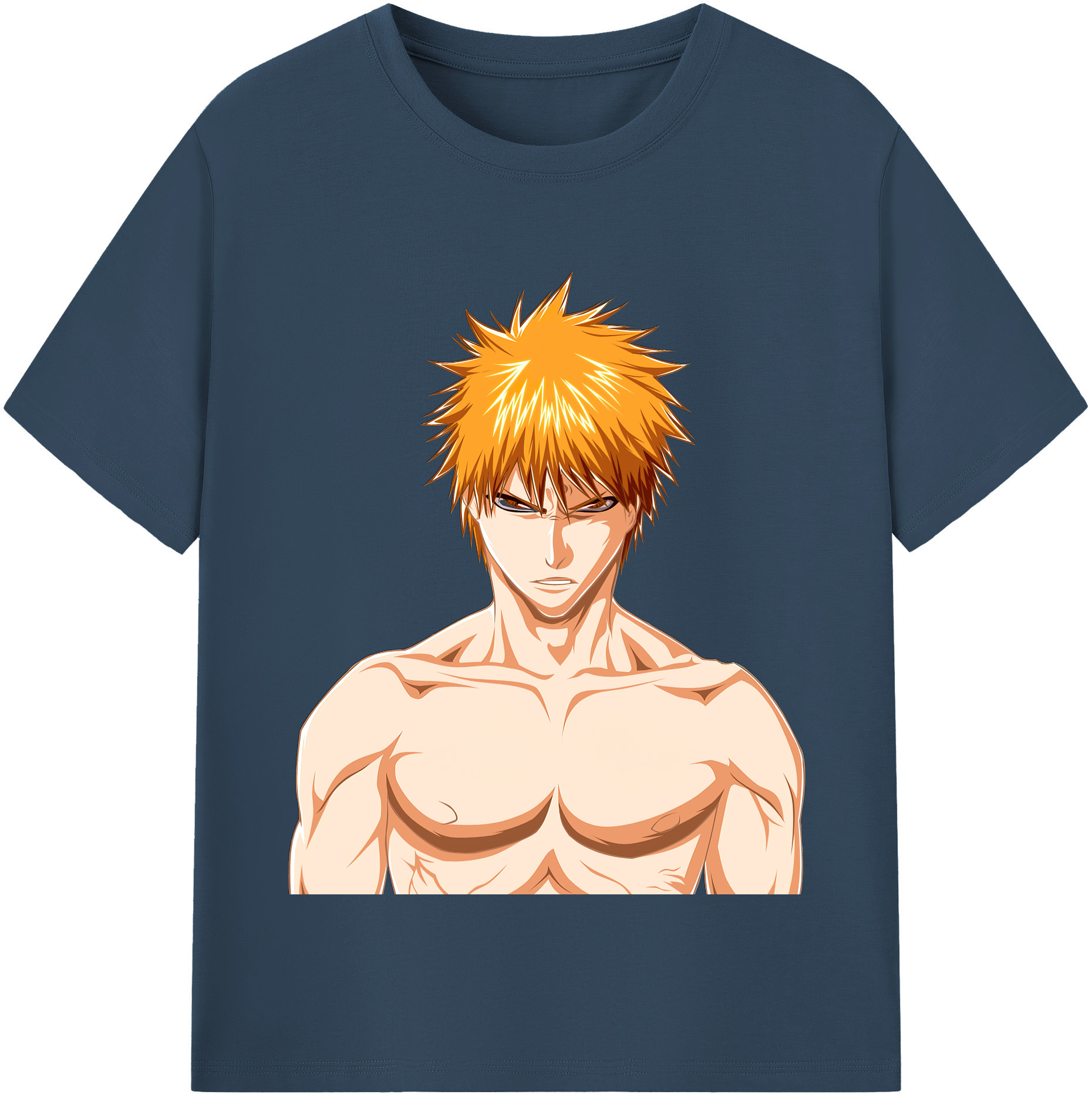 （画像用） ブリーチ 黒崎一護（くろさき いちご）BLEACH Kurosaki Ichigo レディースカジュアルプリントTシャツ（綿100％）