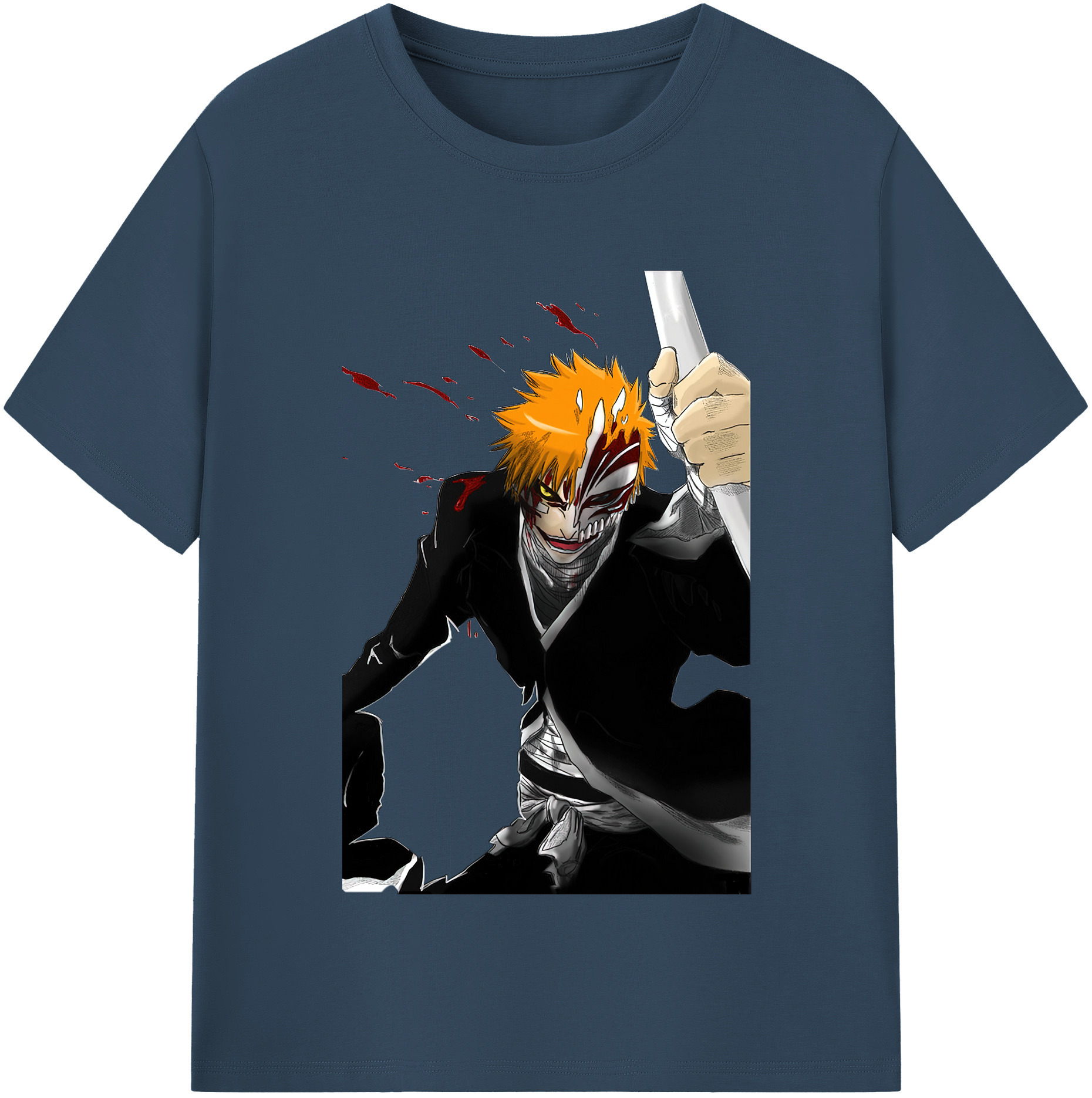 （画像用） ブリーチ 黒崎一護（くろさき いちご）BLEACH Kurosaki Ichigo レディースカジュアルプリントTシャツ（綿100％）