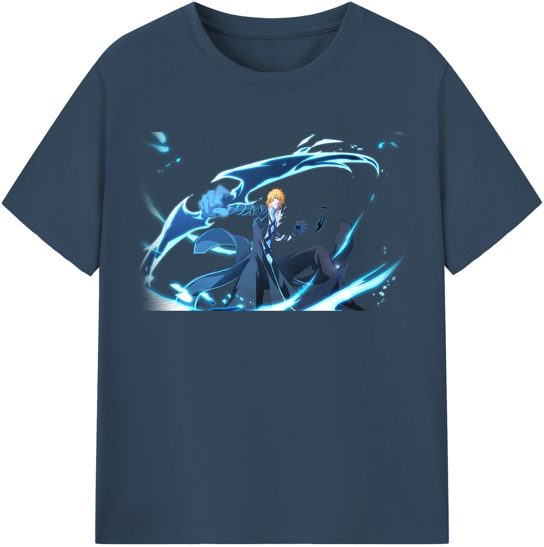 （画像用） ブリーチ 黒崎一護（くろさき いちご）BLEACH Kurosaki Ichigo レディースカジュアルプリントTシャツ（綿100％）