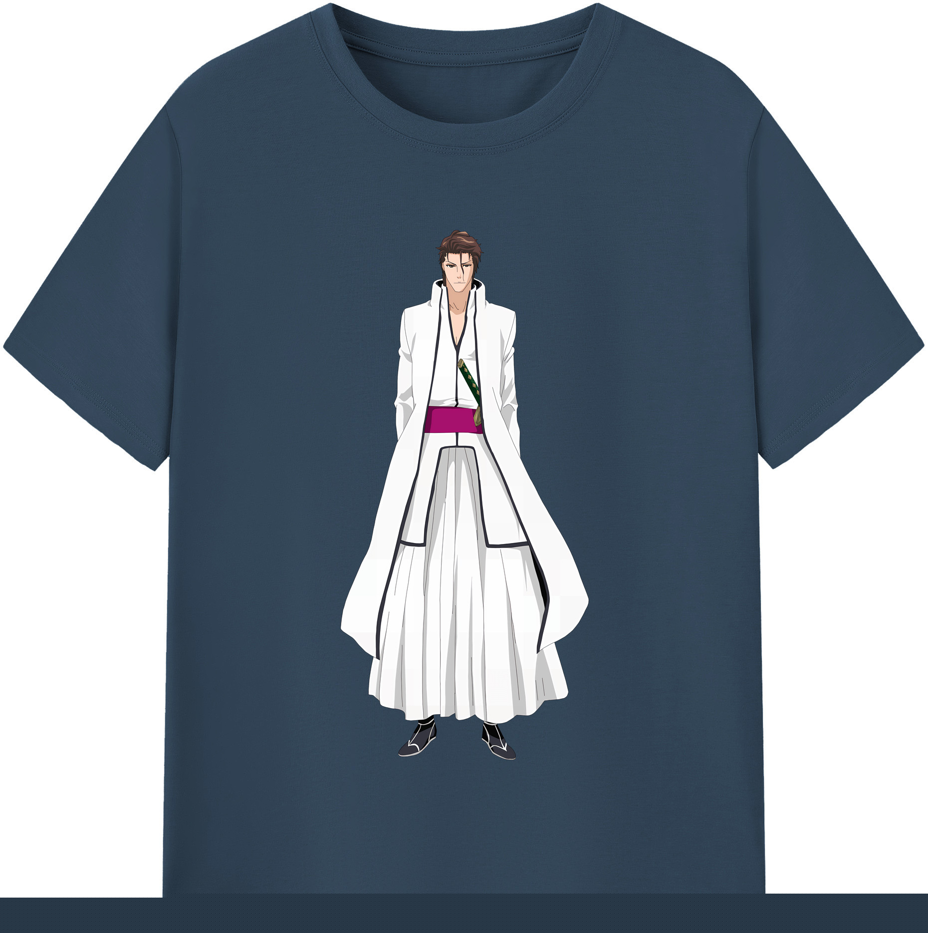 （画像用） ブリーチ 藍染 惣右介（あいぜん そうすけ） BLEACH Aizen Sousuke レディースカジュアルプリントTシャツ（綿100％）