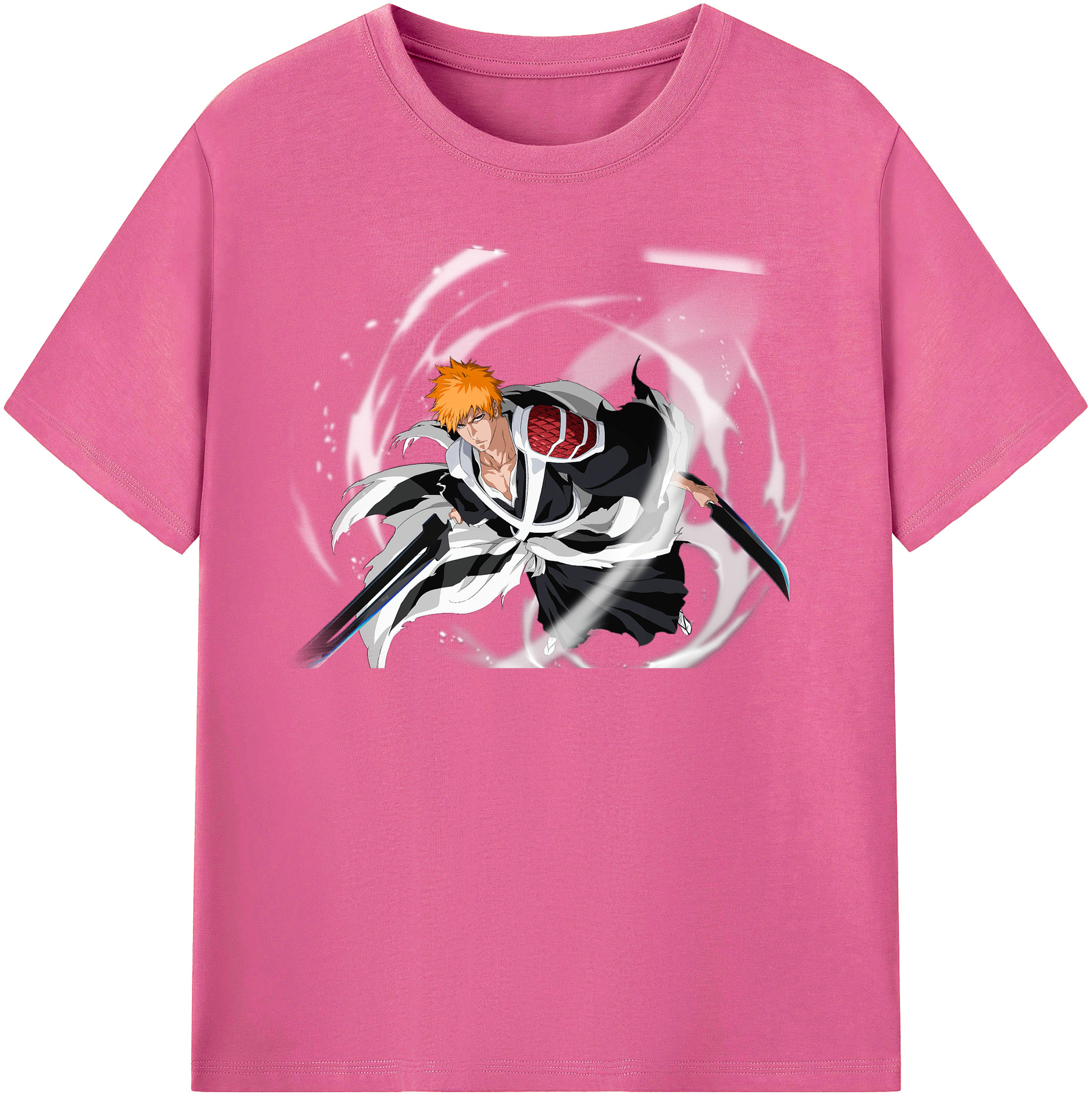 （画像用） ブリーチ 黒崎一護（くろさき いちご）BLEACH Kurosaki Ichigo レディースカジュアルプリントTシャツ（綿100％）