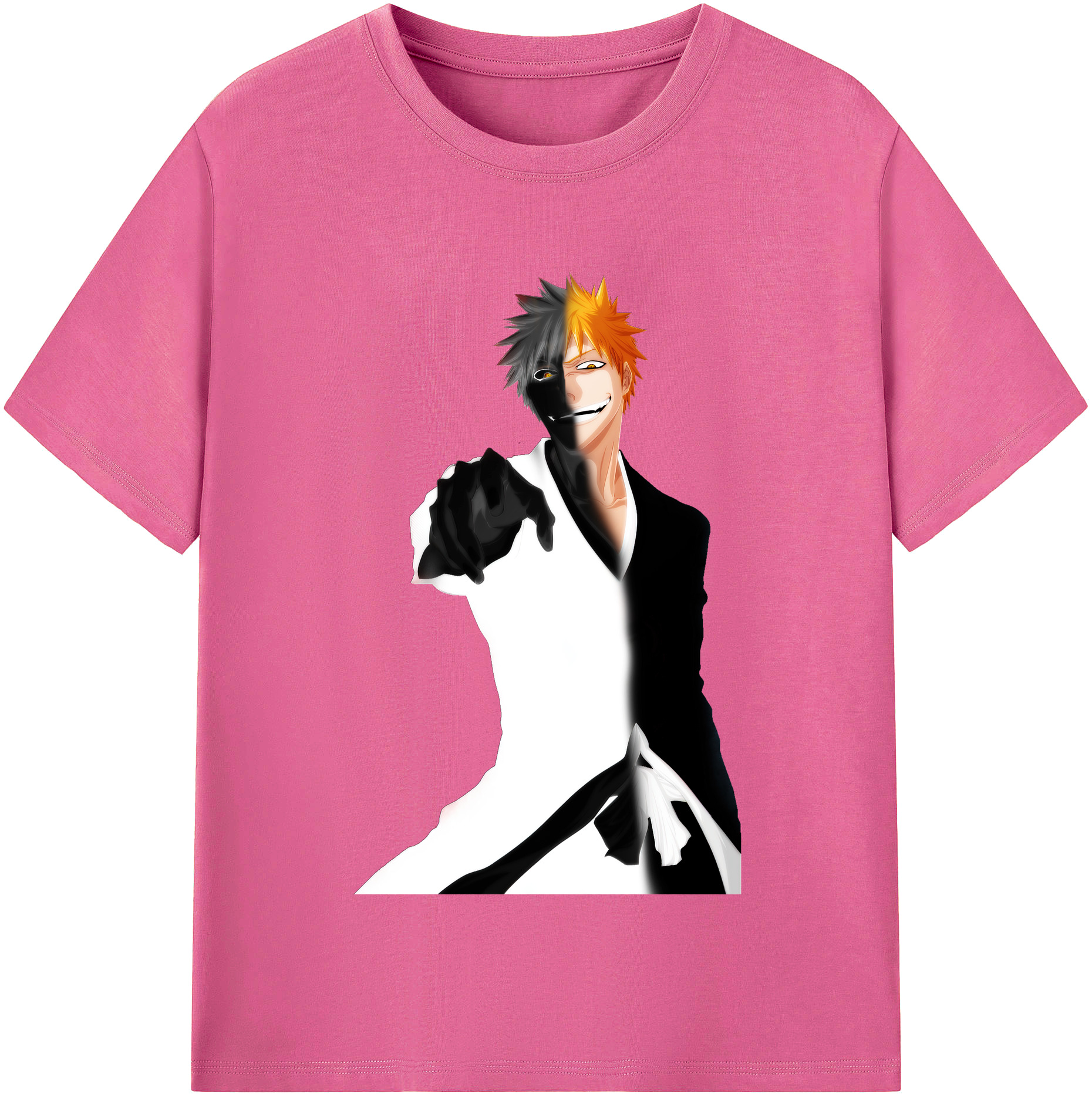 （画像用） ブリーチ 黒崎一護（くろさき いちご）BLEACH Kurosaki Ichigo レディースカジュアルプリントTシャツ（綿100％）
