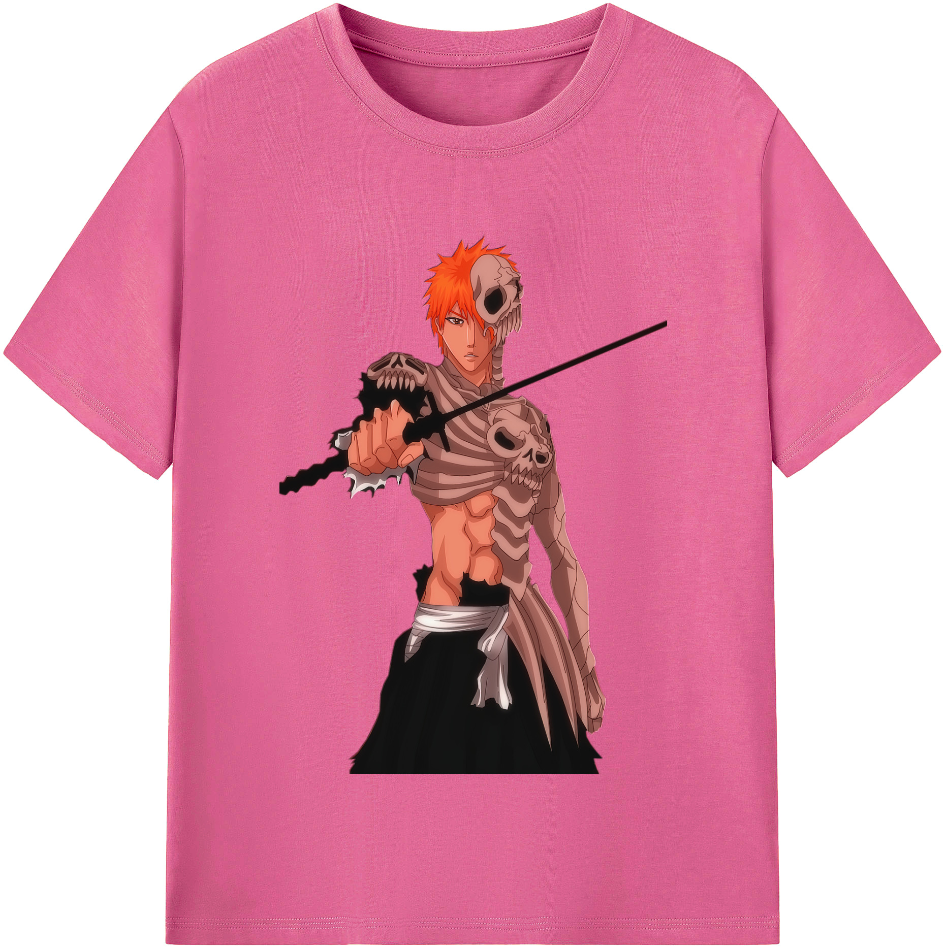 （画像用） ブリーチ 黒崎一護（くろさき いちご）BLEACH Kurosaki Ichigo レディースカジュアルプリントTシャツ（綿100％）