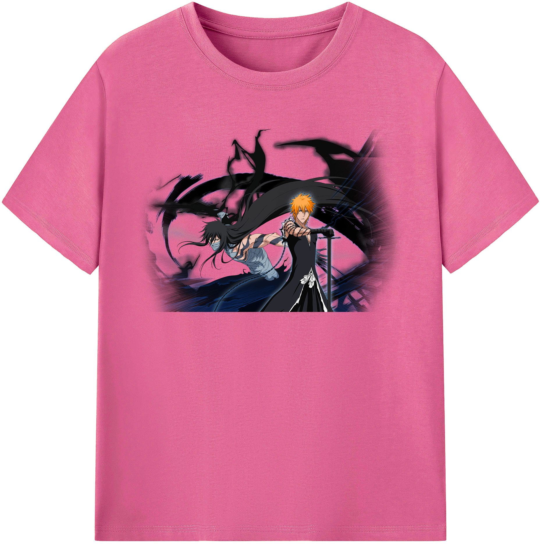 （画像用） ブリーチ 黒崎一護（くろさき いちご）BLEACH Kurosaki Ichigo レディースカジュアルプリントTシャツ（綿100％）