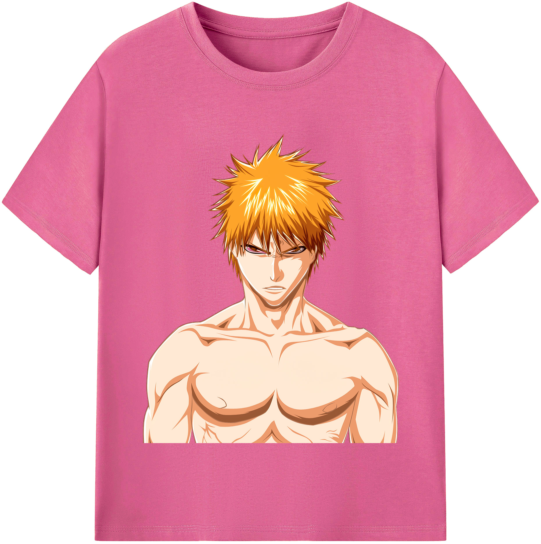 （画像用） ブリーチ 黒崎一護（くろさき いちご）BLEACH Kurosaki Ichigo レディースカジュアルプリントTシャツ（綿100％）