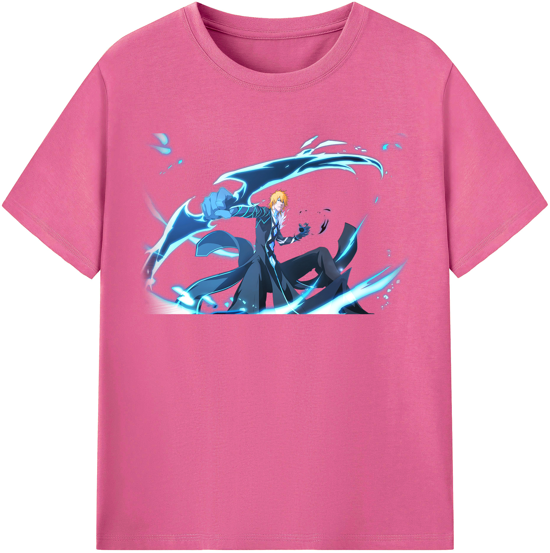 （画像用） ブリーチ 黒崎一護（くろさき いちご）BLEACH Kurosaki Ichigo レディースカジュアルプリントTシャツ（綿100％）
