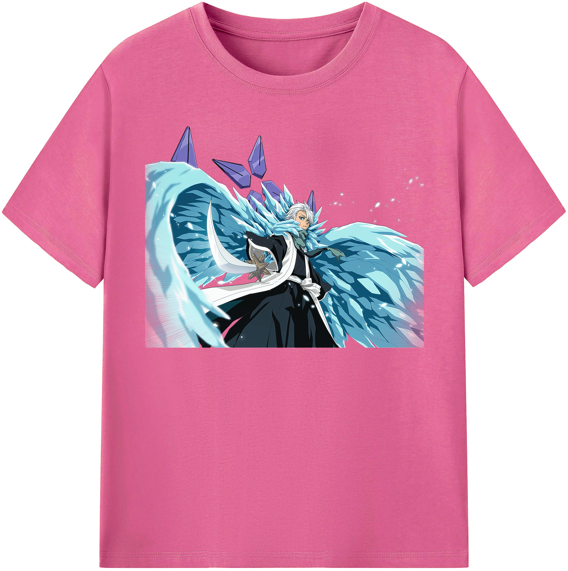 （画像用） ブリーチ 日番谷冬獅郎（ひつがや とうしろう） BLEACH Hitsugaya Toushirou レディースカジュアルプリントTシャツ（綿100％）