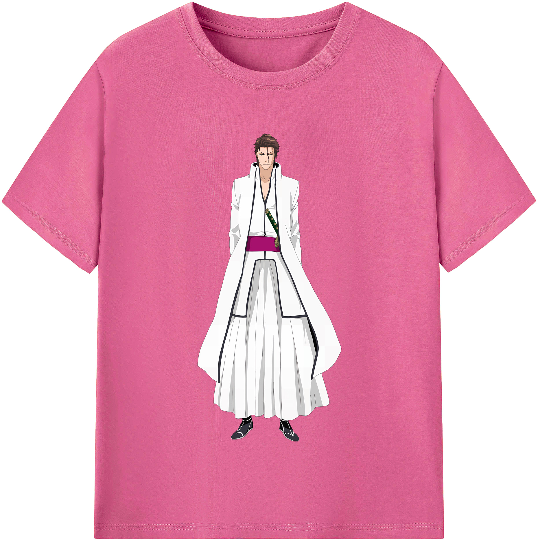（画像用） ブリーチ 藍染 惣右介（あいぜん そうすけ） BLEACH Aizen Sousuke レディースカジュアルプリントTシャツ（綿100％）