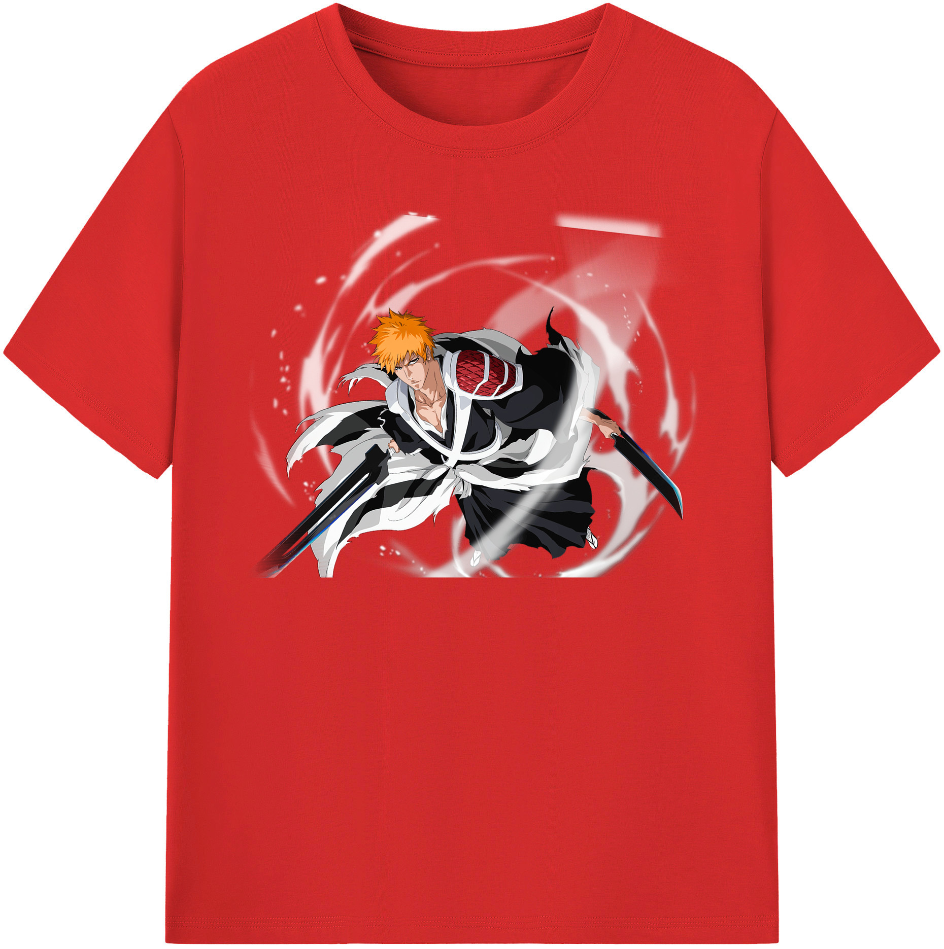 （画像用） ブリーチ 黒崎一護（くろさき いちご）BLEACH Kurosaki Ichigo レディースカジュアルプリントTシャツ（綿100％）