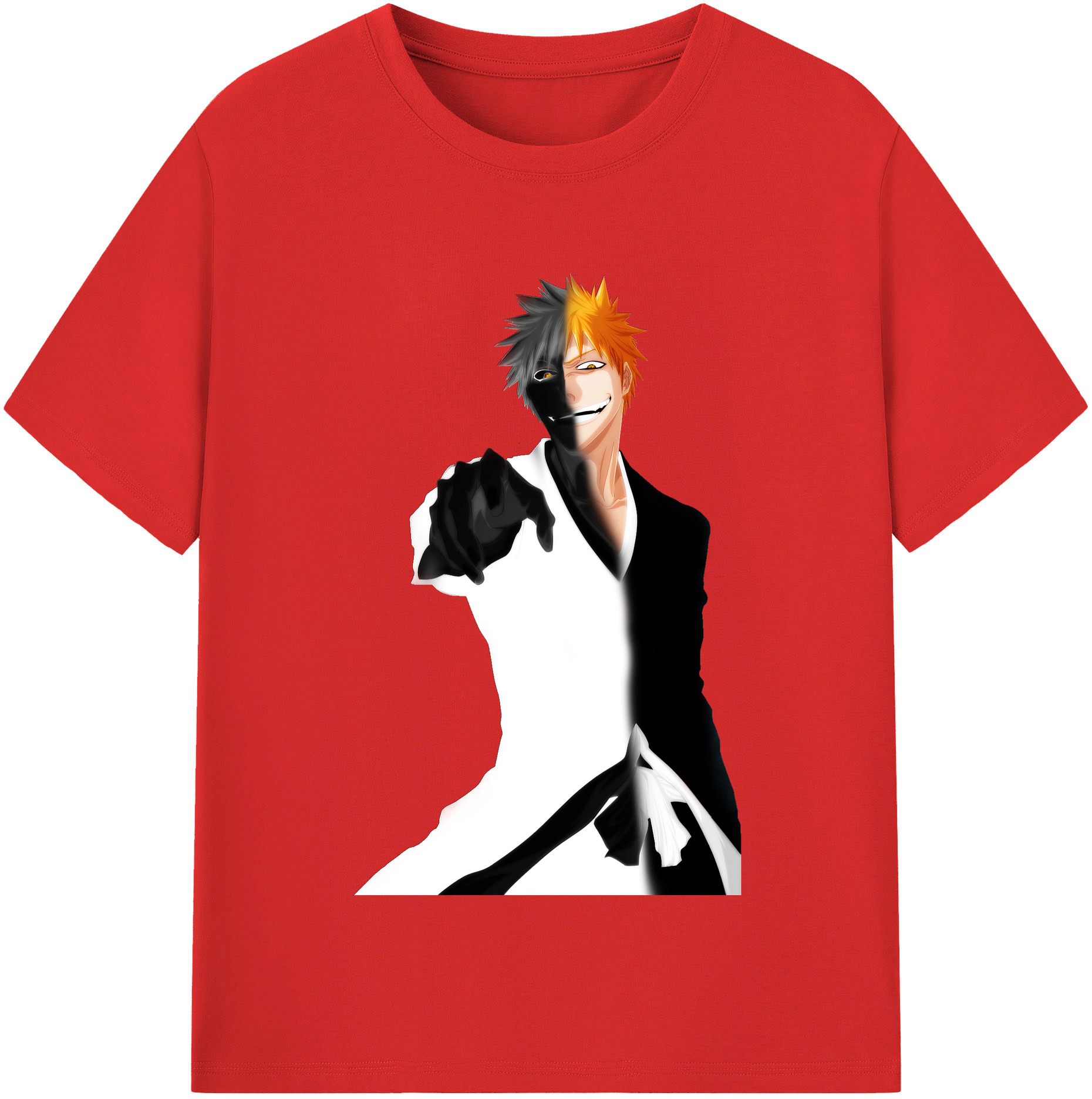 （画像用） ブリーチ 黒崎一護（くろさき いちご）BLEACH Kurosaki Ichigo レディースカジュアルプリントTシャツ（綿100％）