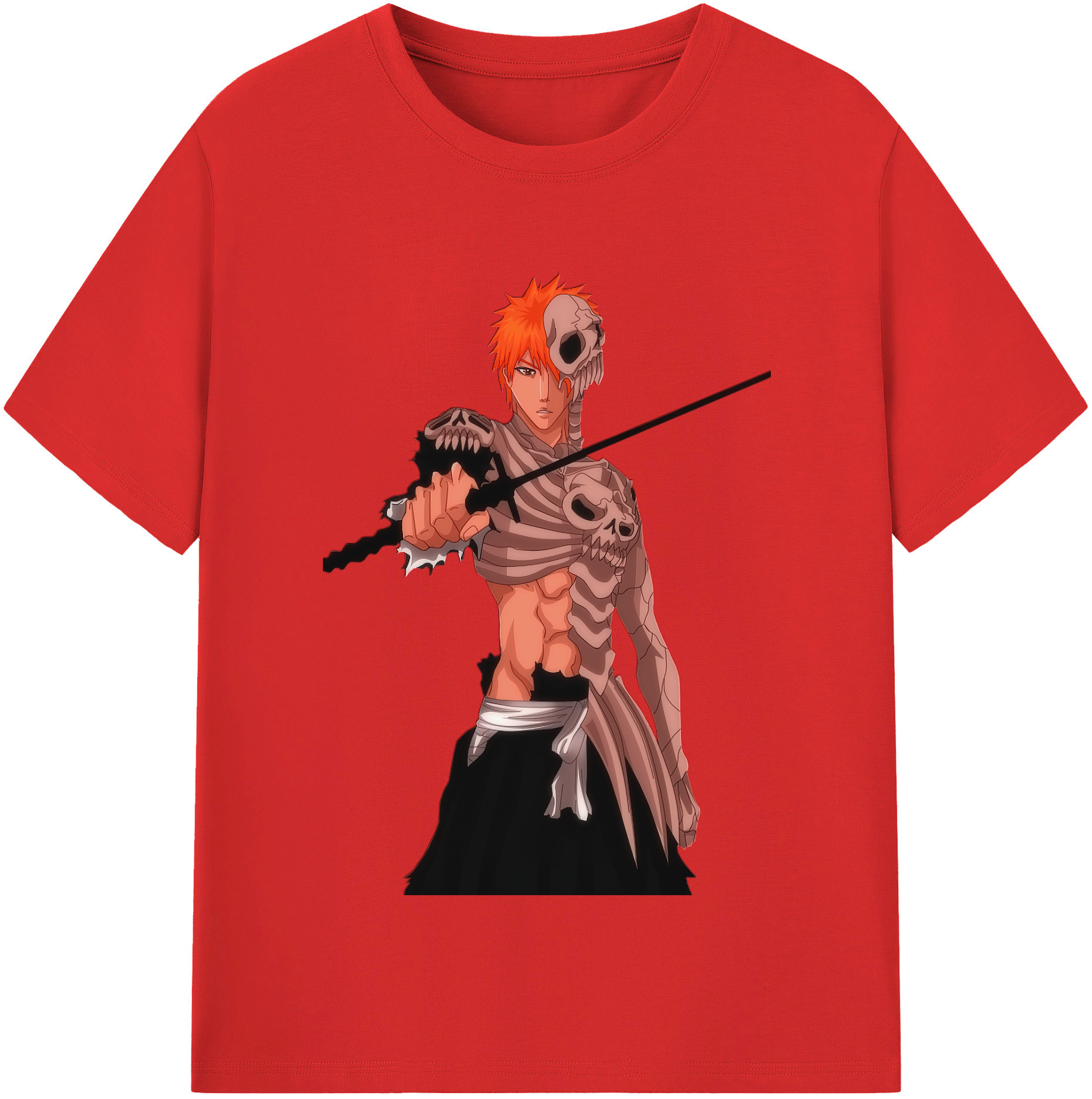 （画像用） ブリーチ 黒崎一護（くろさき いちご）BLEACH Kurosaki Ichigo レディースカジュアルプリントTシャツ（綿100％）