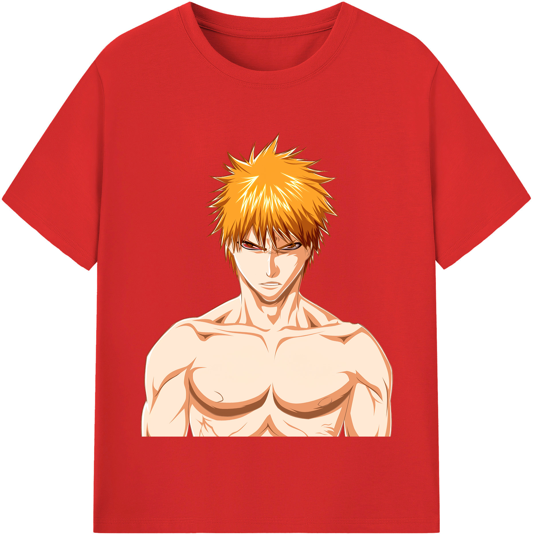 （画像用） ブリーチ 黒崎一護（くろさき いちご）BLEACH Kurosaki Ichigo レディースカジュアルプリントTシャツ（綿100％）