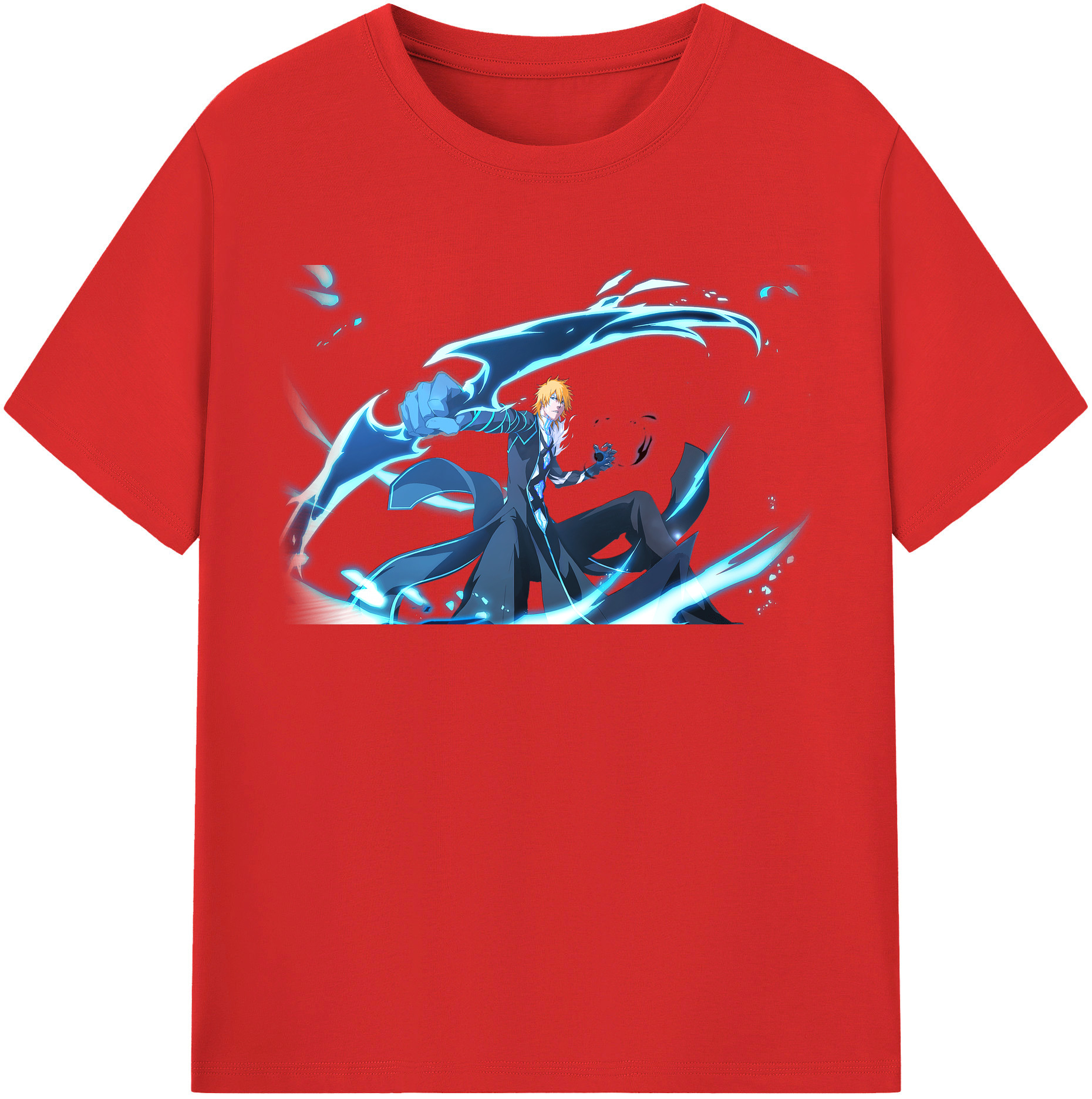 （画像用） ブリーチ 黒崎一護（くろさき いちご）BLEACH Kurosaki Ichigo レディースカジュアルプリントTシャツ（綿100％）