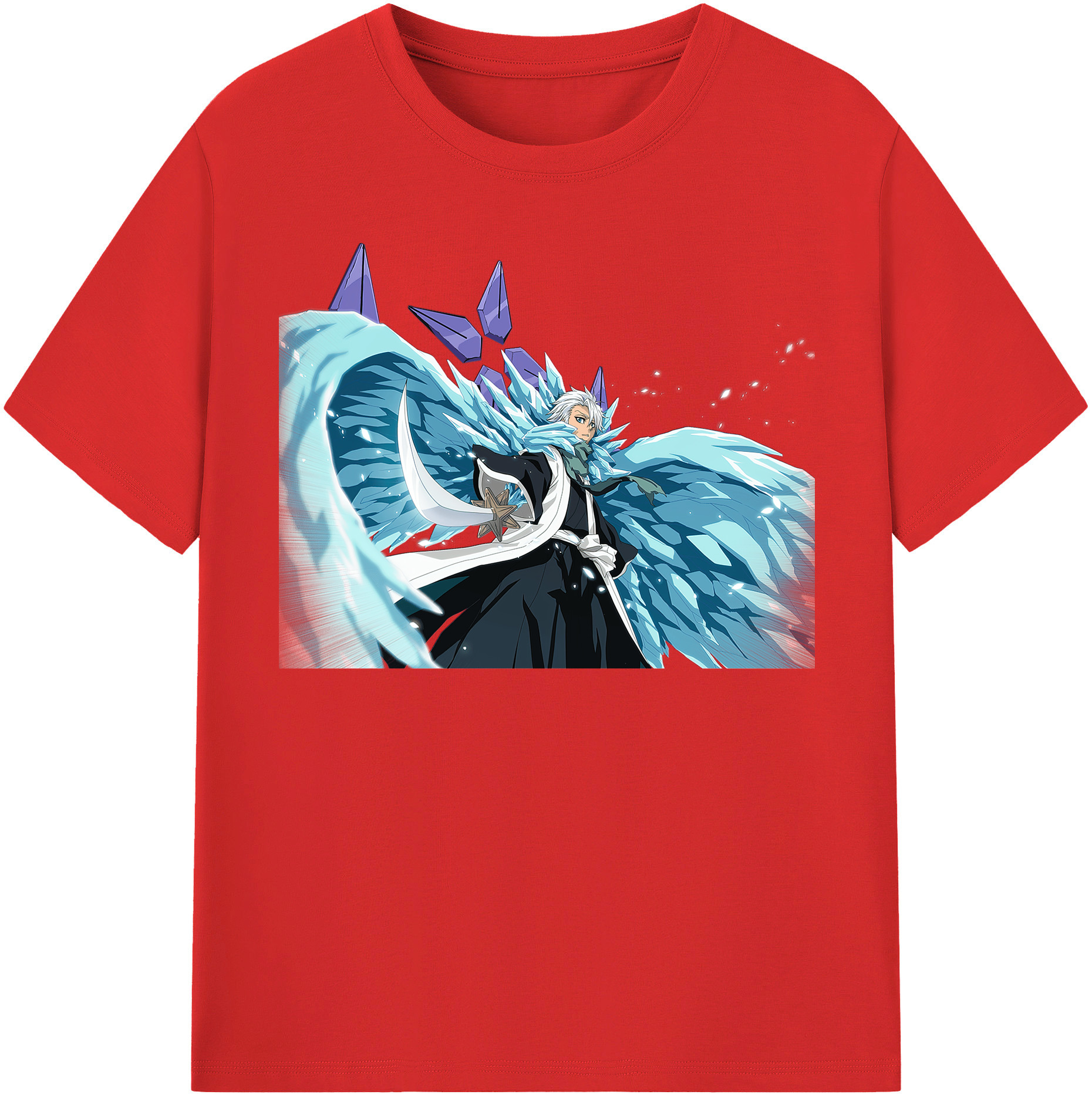 （画像用） ブリーチ 日番谷冬獅郎（ひつがや とうしろう） BLEACH Hitsugaya Toushirou レディースカジュアルプリントTシャツ（綿100％）