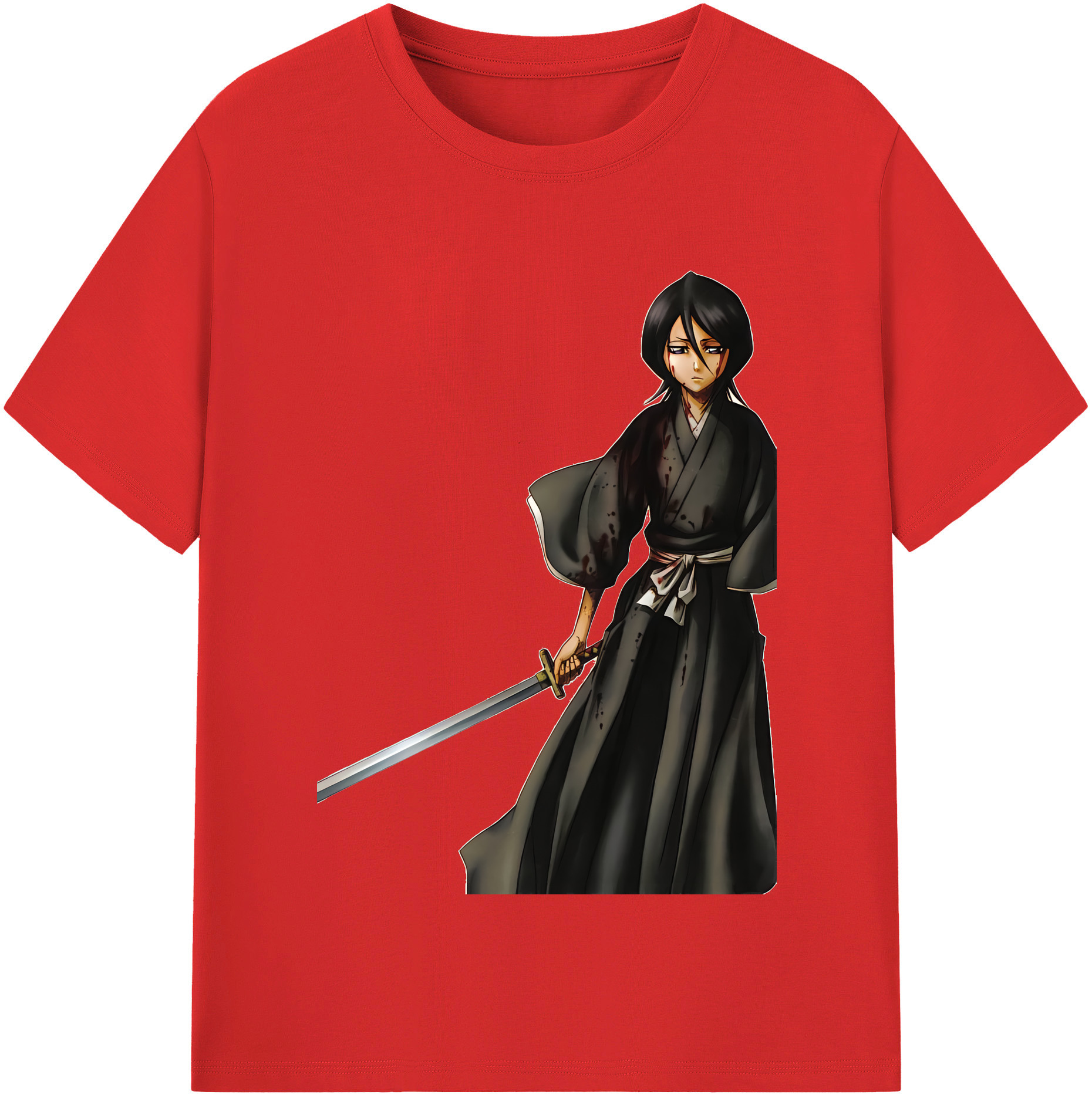 （画像用） ブリーチ 朽木ルキア BLEACH Kuchiki Rukia レディースカジュアルプリントTシャツ（綿100％）