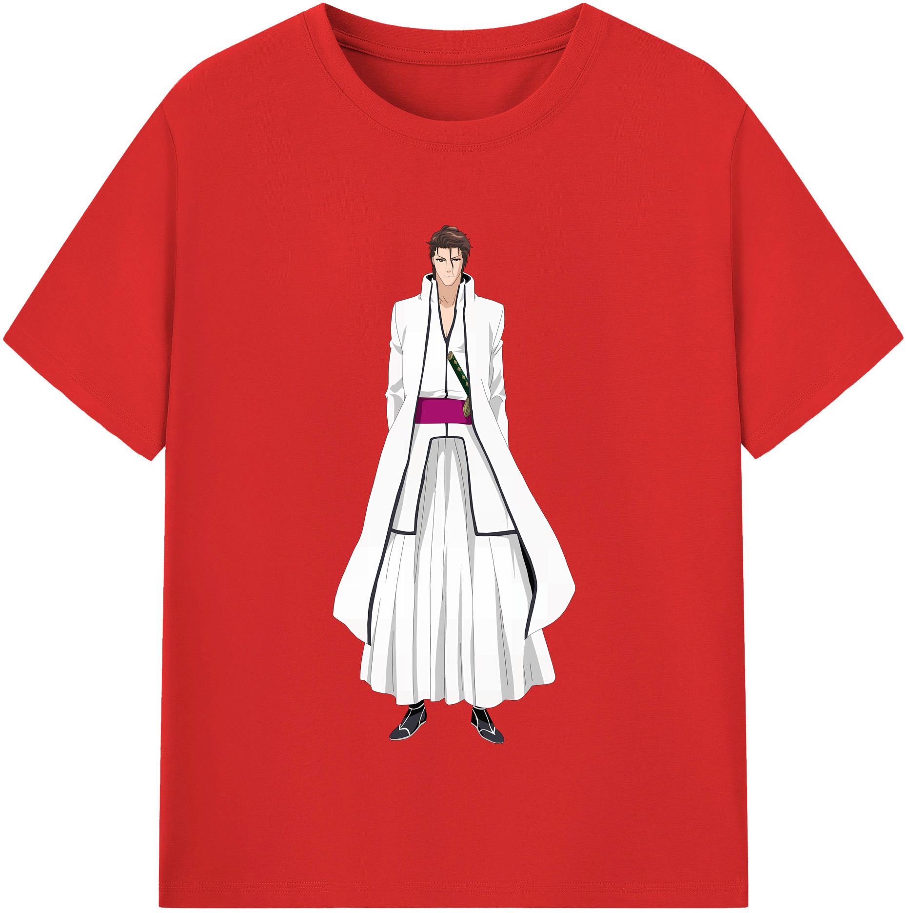 （画像用） ブリーチ 藍染 惣右介（あいぜん そうすけ） BLEACH Aizen Sousuke レディースカジュアルプリントTシャツ（綿100％）
