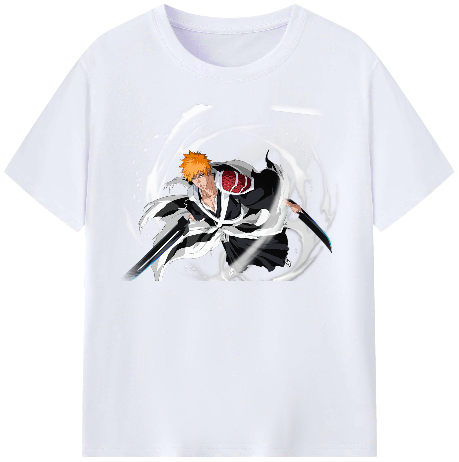 （画像用） ブリーチ 黒崎一護（くろさき いちご）BLEACH Kurosaki Ichigo レディースカジュアルプリントTシャツ（綿100％）