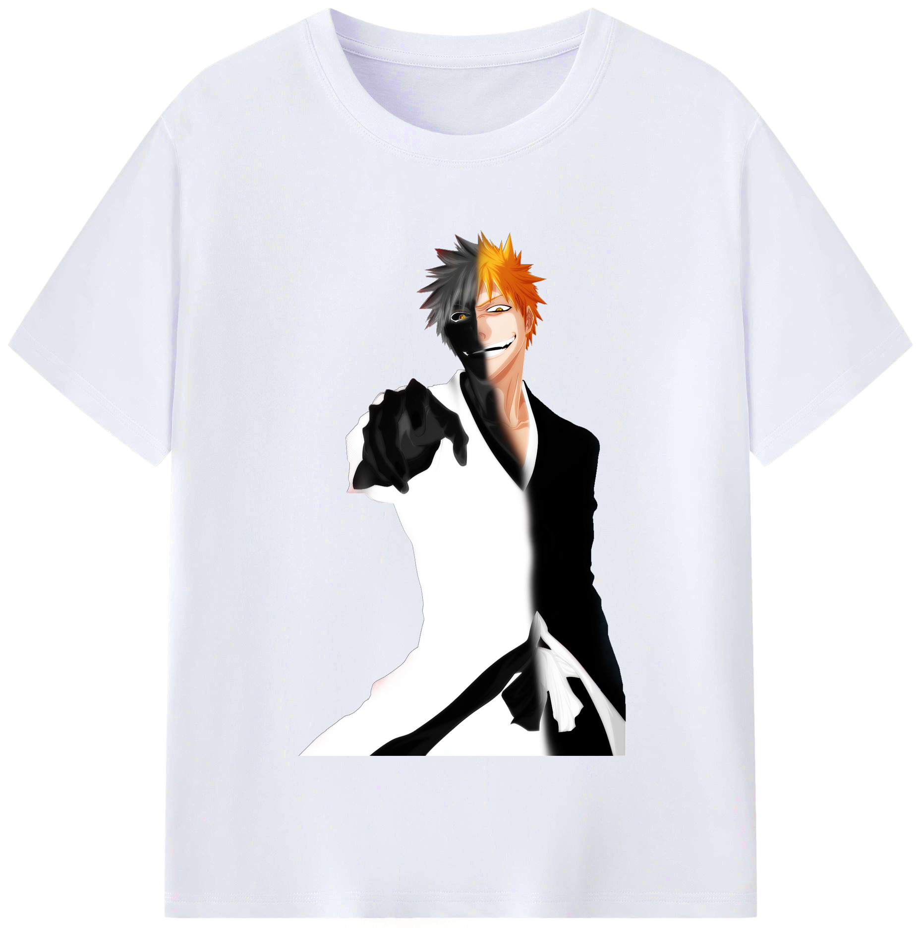 （画像用） ブリーチ 黒崎一護（くろさき いちご）BLEACH Kurosaki Ichigo レディースカジュアルプリントTシャツ（綿100％）