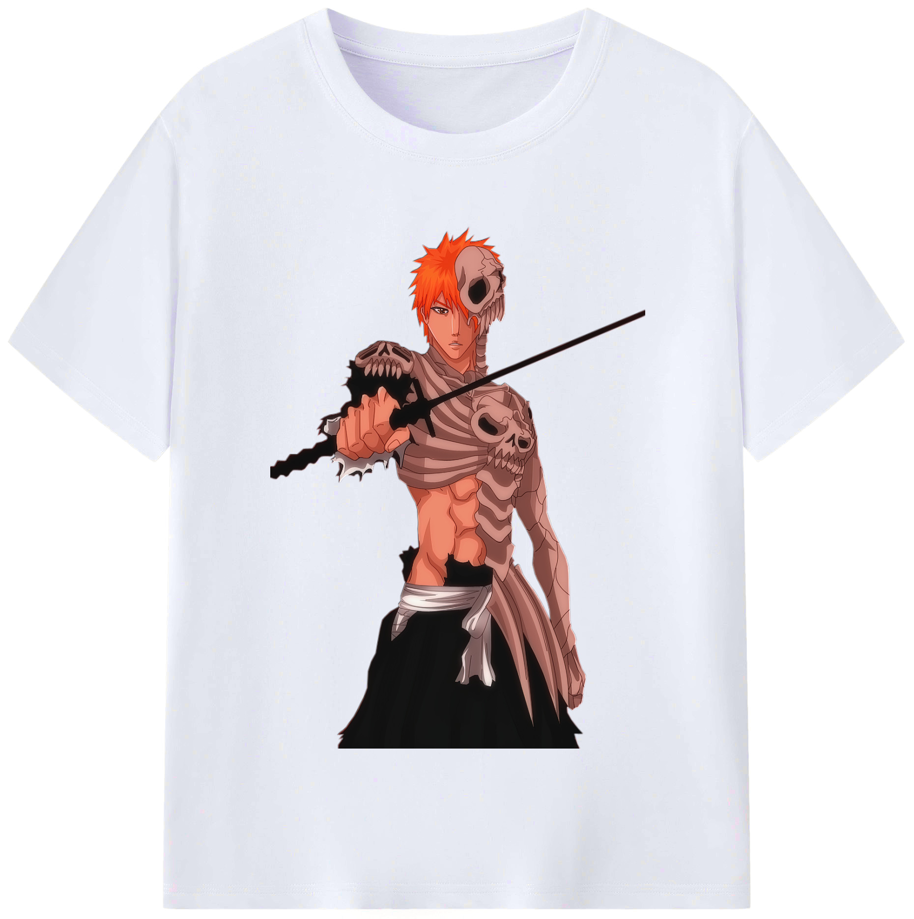 （画像用） ブリーチ 黒崎一護（くろさき いちご）BLEACH Kurosaki Ichigo レディースカジュアルプリントTシャツ（綿100％）