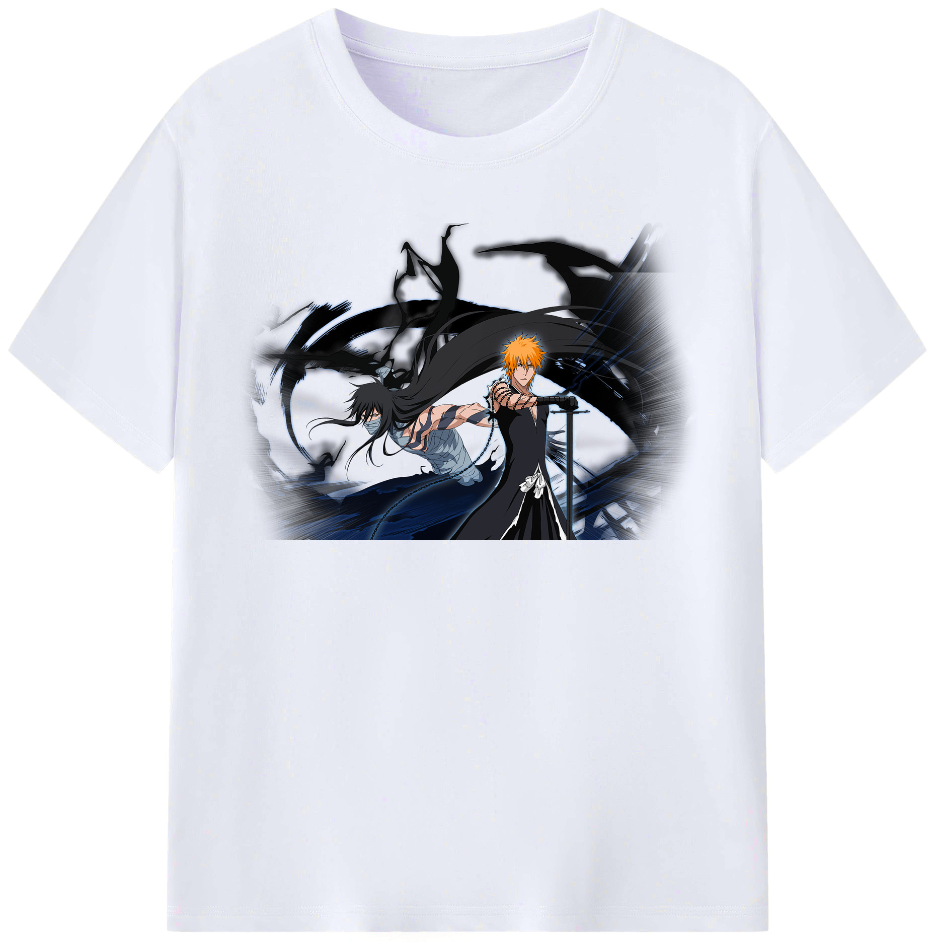 （画像用） ブリーチ 黒崎一護（くろさき いちご）BLEACH Kurosaki Ichigo レディースカジュアルプリントTシャツ（綿100％）