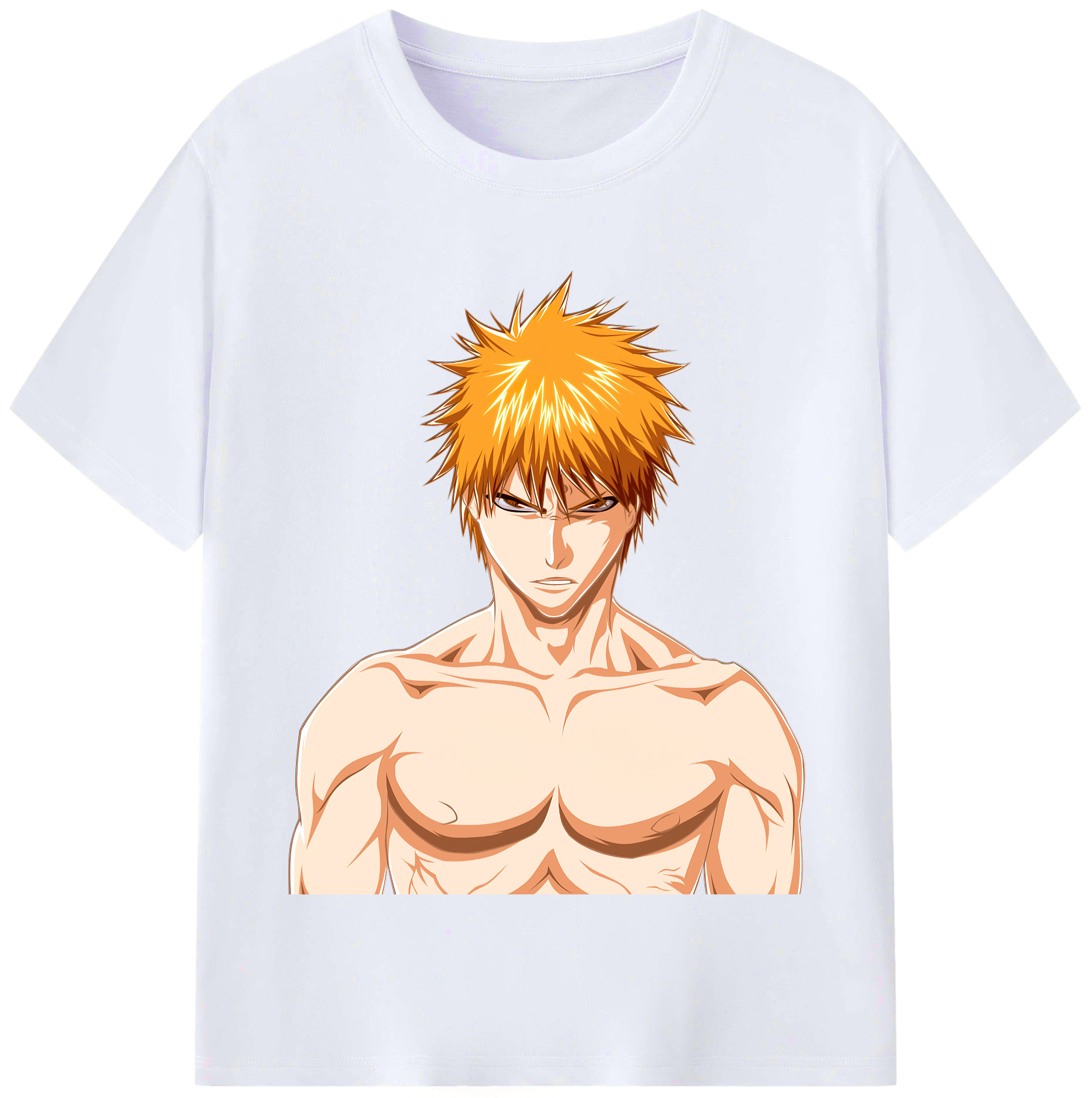 （画像用） ブリーチ 黒崎一護（くろさき いちご）BLEACH Kurosaki Ichigo レディースカジュアルプリントTシャツ（綿100％）