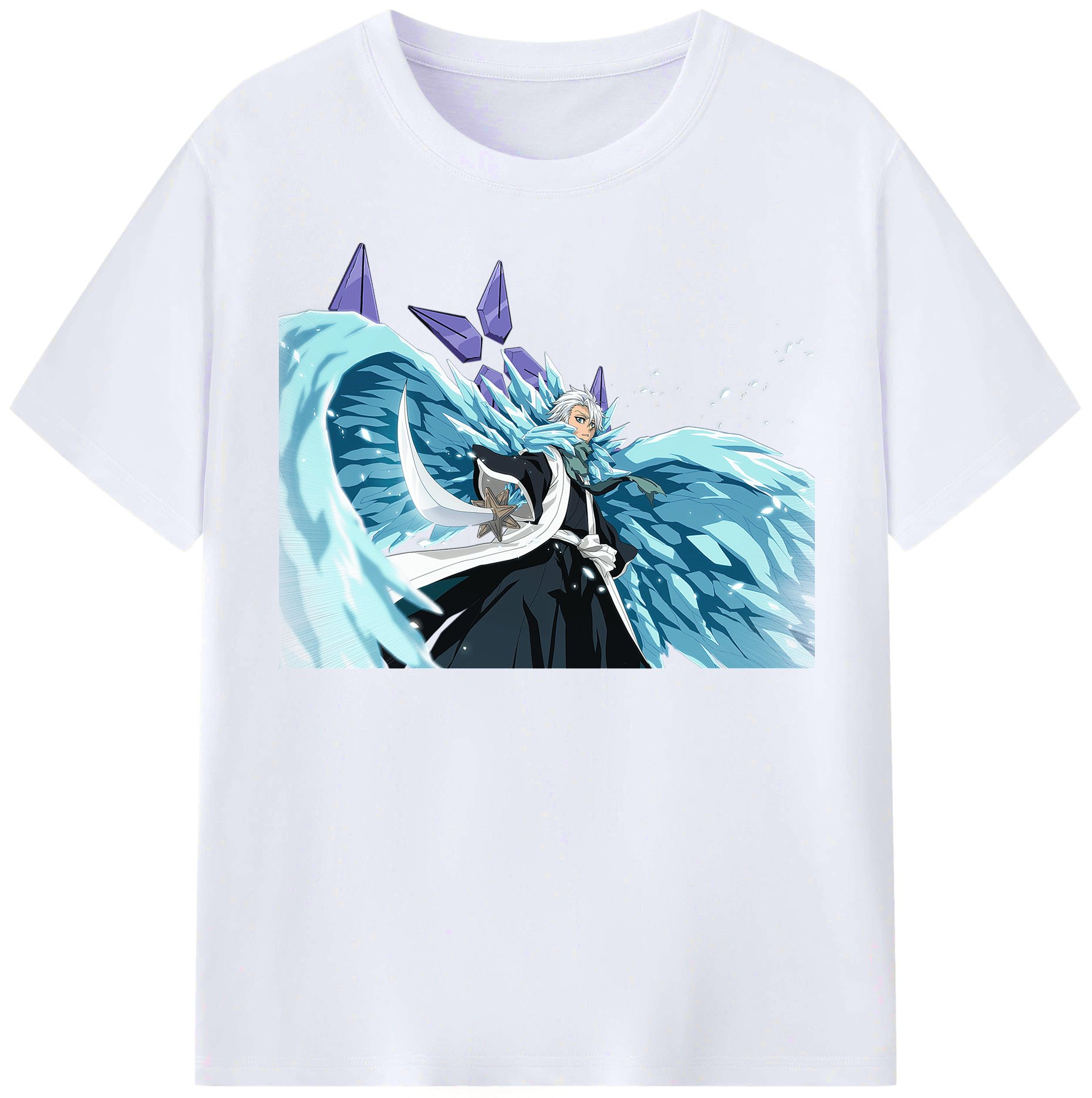 （画像用） ブリーチ 日番谷冬獅郎（ひつがや とうしろう） BLEACH Hitsugaya Toushirou レディースカジュアルプリントTシャツ（綿100％）