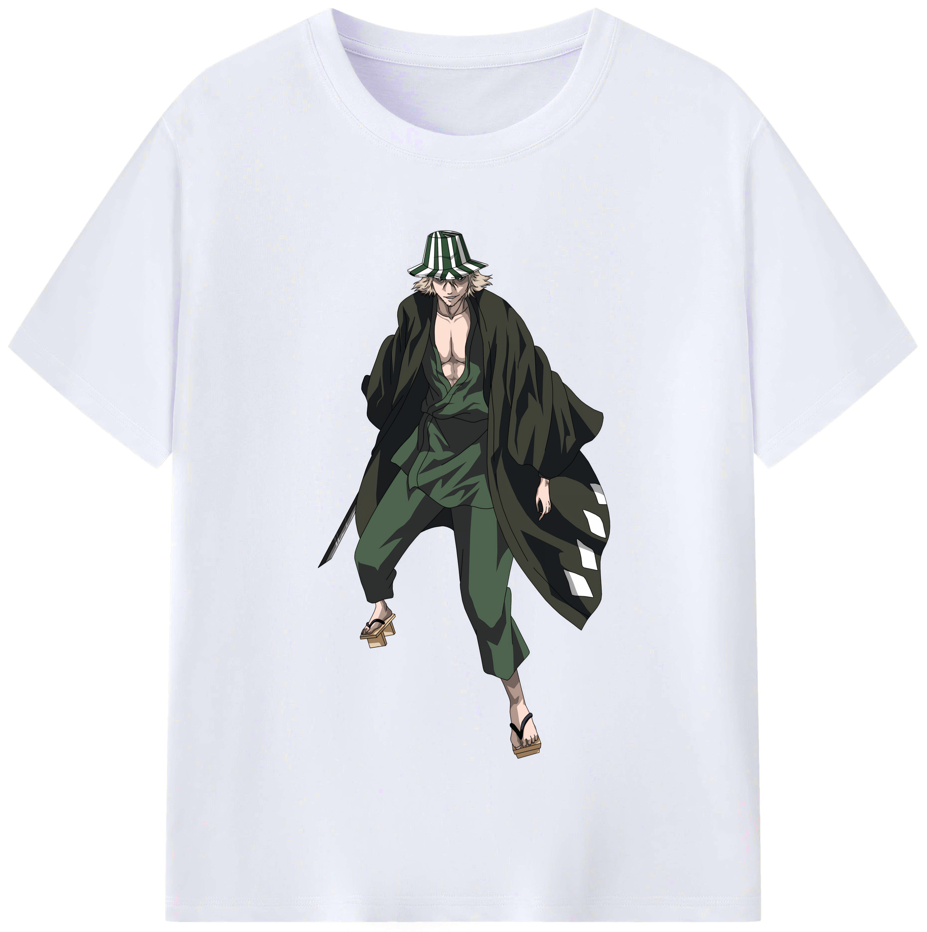 （画像用） "ブリーチ 浦原 喜助（うらはら きすけ） BLEACH Urahara Kisuke " レディースカジュアルプリントTシャツ（綿100％）