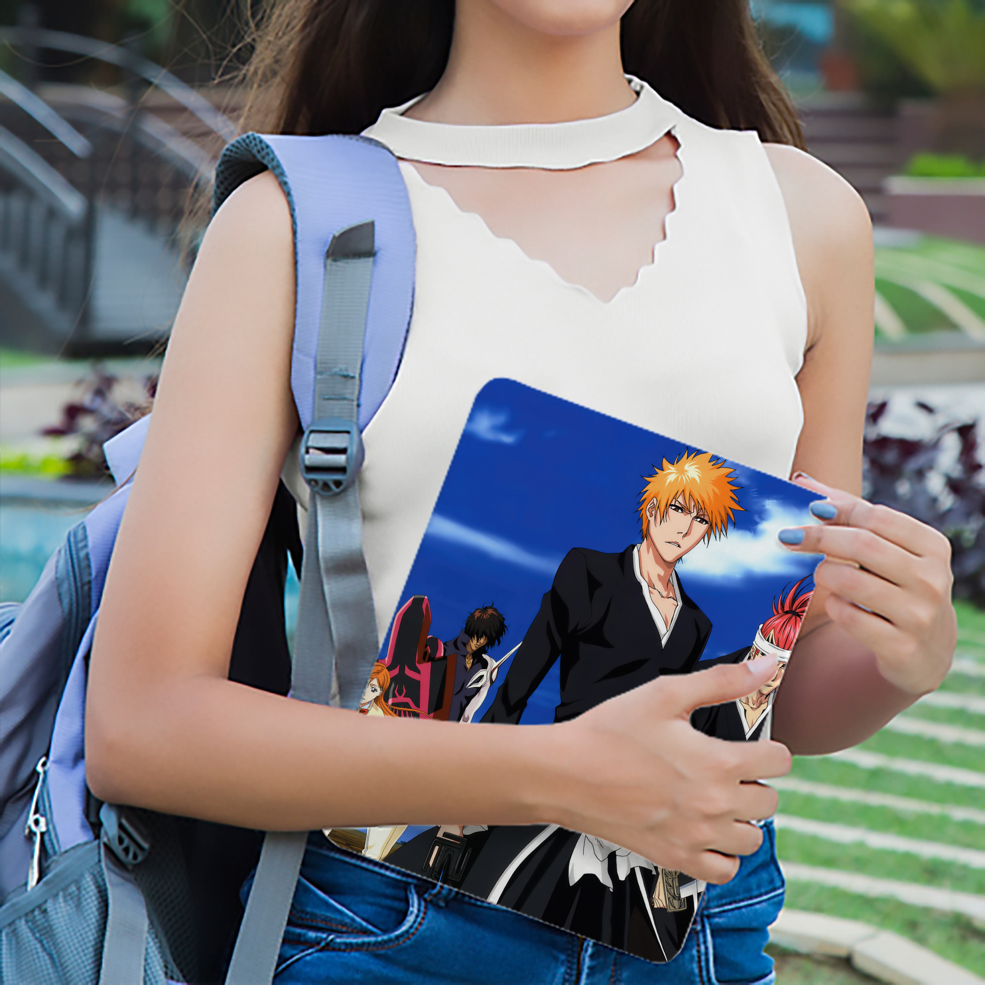 ブリーチ BLEACH IPad ケース ブック型 PUレザー TPU 耐衝撃 軽量 薄型 ペン収納なし 全面保護 IPad 各モデル対応