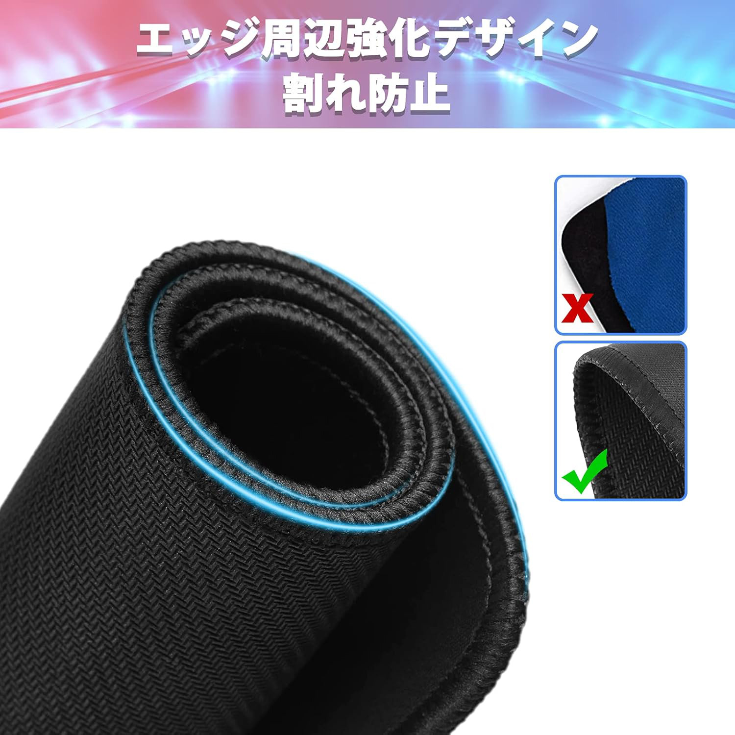 ブリーチ BLEACH マウスパッド ステッチ加工 ラバー素材 防水 滑り止め 超薄型 ゲーミング/オフィス対応