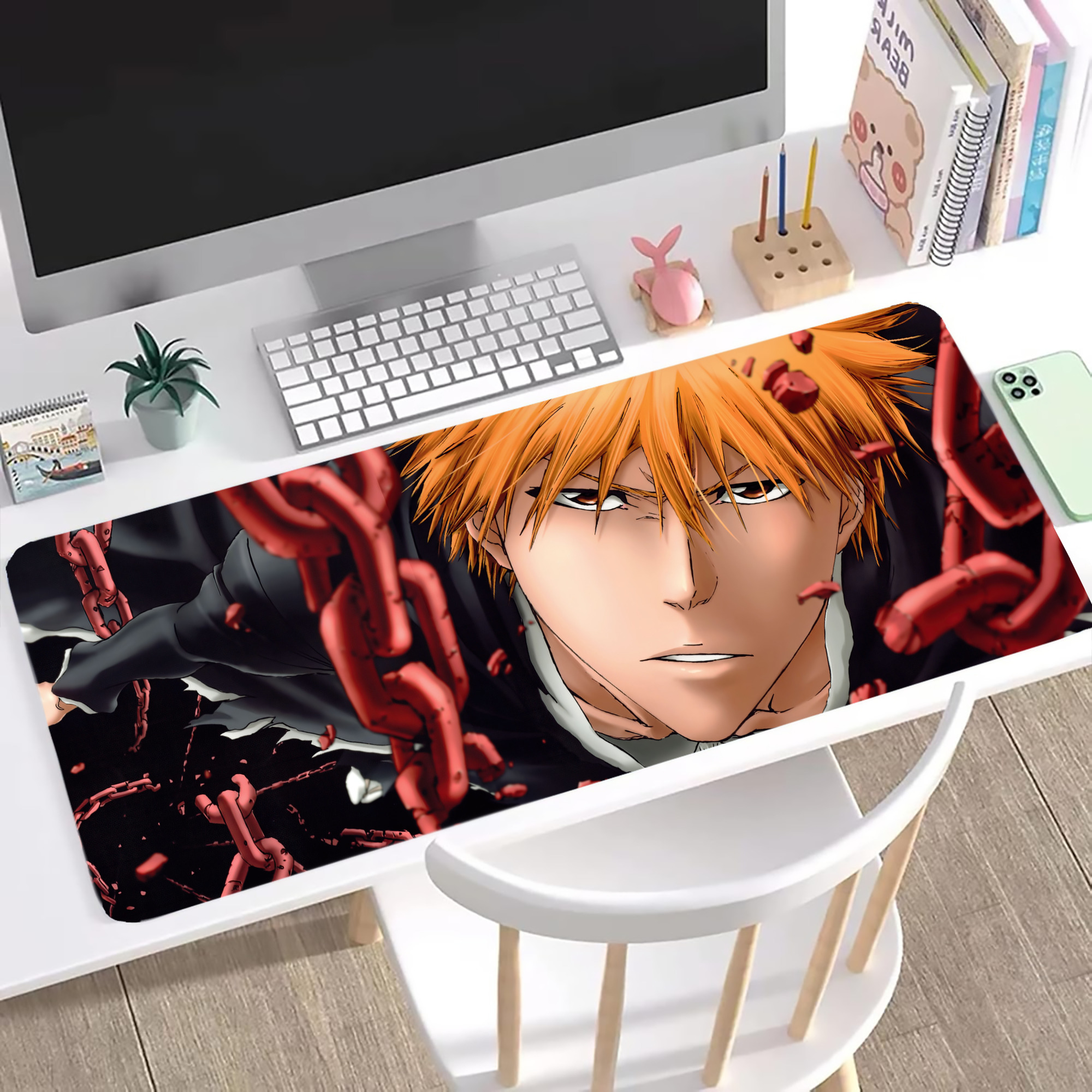 （画像用） ブリーチ BLEACH ステッチ加工 大判デスクマット／滑り止めマウスパッド