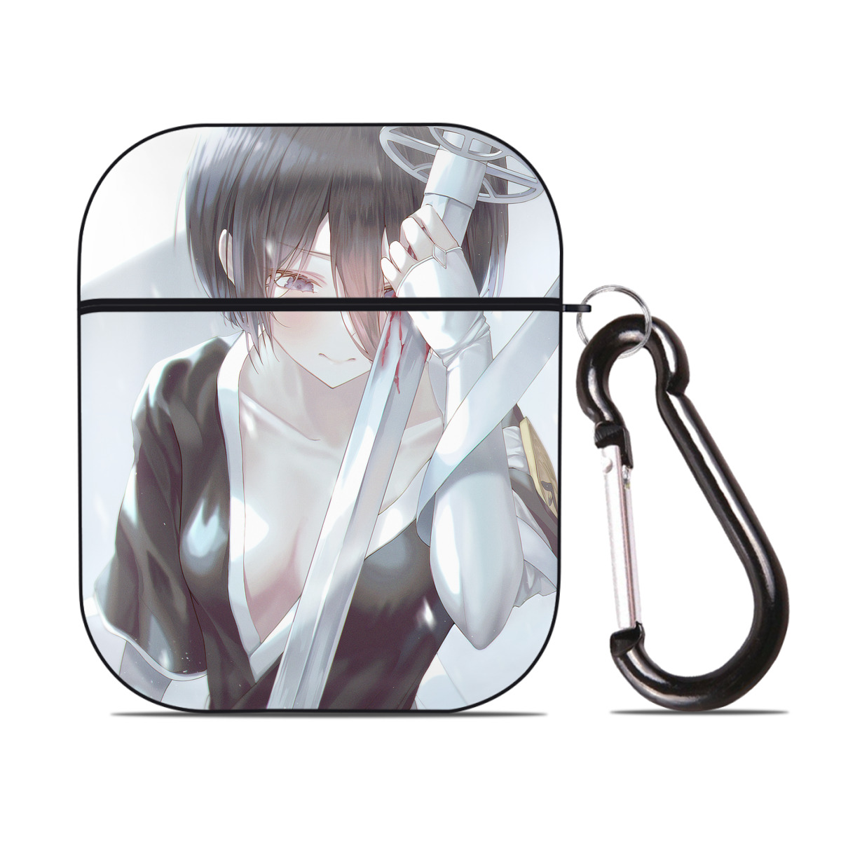 （画像用） ブリーチ BLEACH AirPods 第2世代保護ケース ハードシェル ブラック 耐衝撃・防指紋・カラビナ付き