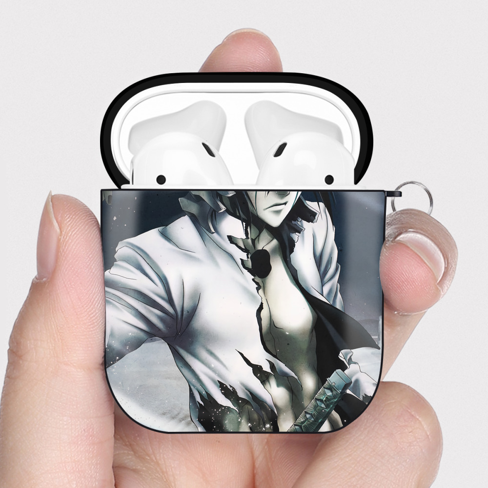 （画像用） ブリーチ BLEACH AirPods 第2世代保護ケース ハードシェル ブラック 耐衝撃・防指紋・カラビナ付き
