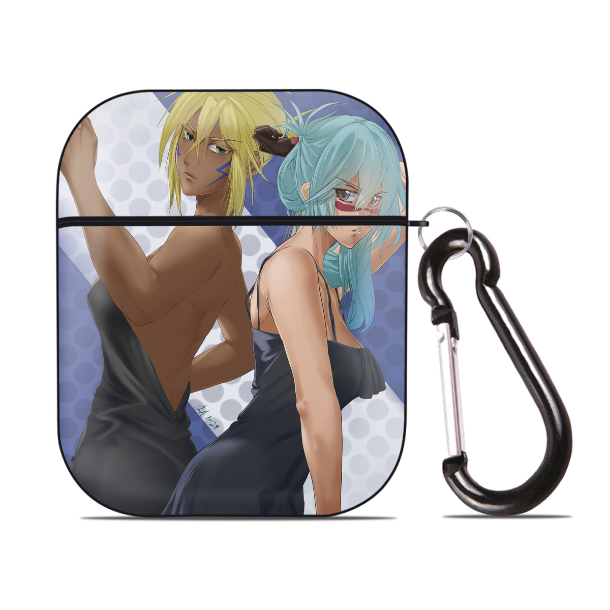 （画像用） ブリーチ BLEACH AirPods 第2世代保護ケース ハードシェル ブラック 耐衝撃・防指紋・カラビナ付き