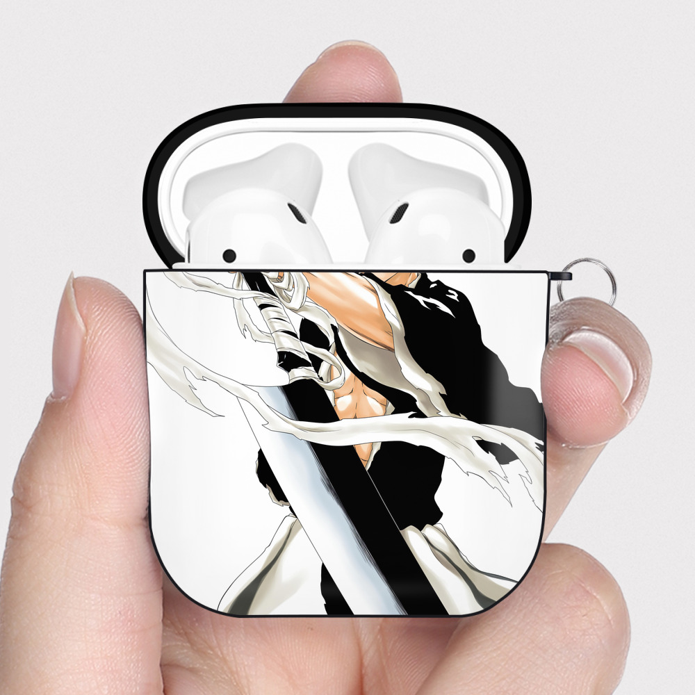 （画像用） ブリーチ BLEACH AirPods 第2世代保護ケース ハードシェル ブラック 耐衝撃・防指紋・カラビナ付き
