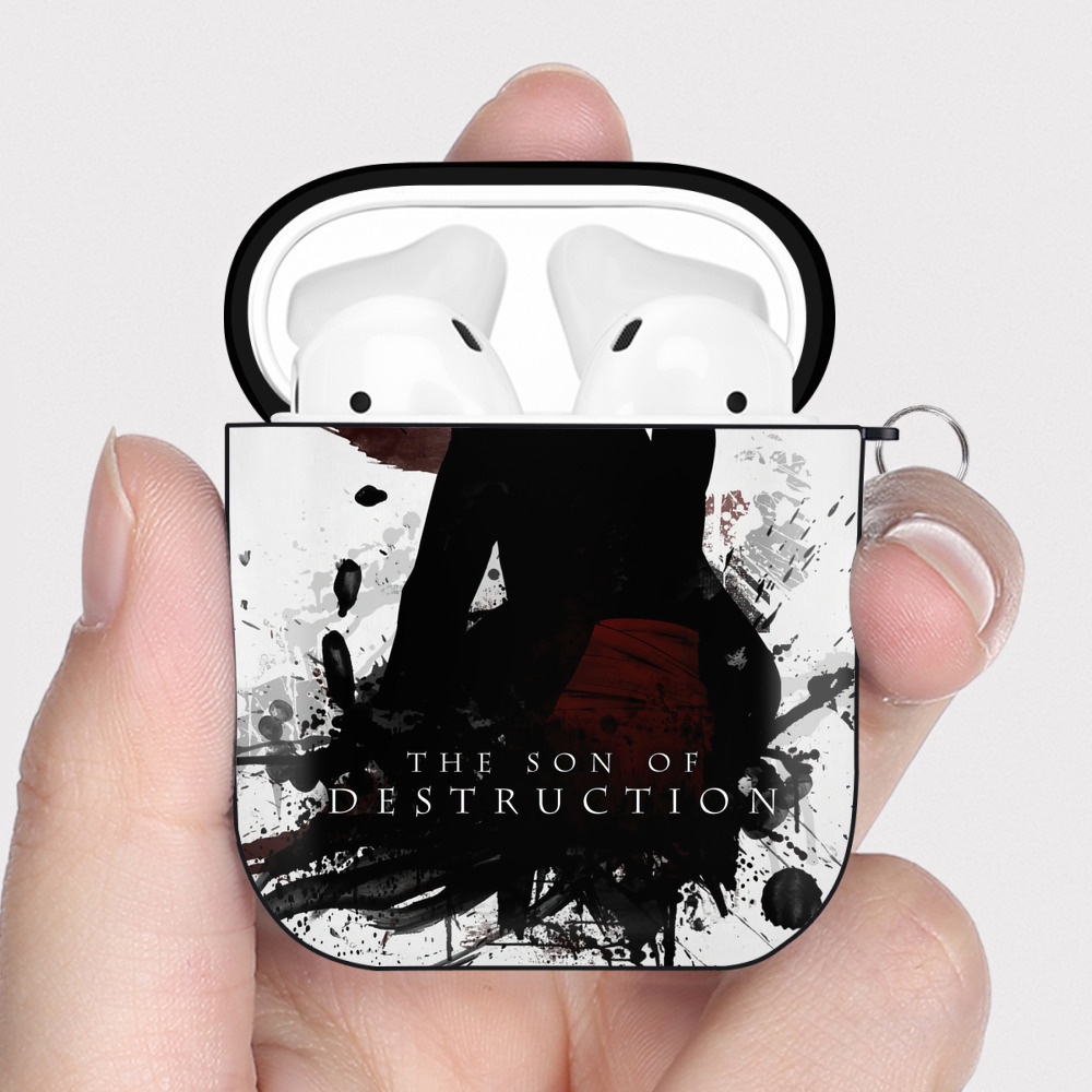 （画像用） ブリーチ BLEACH AirPods 第2世代保護ケース ハードシェル ブラック 耐衝撃・防指紋・カラビナ付き